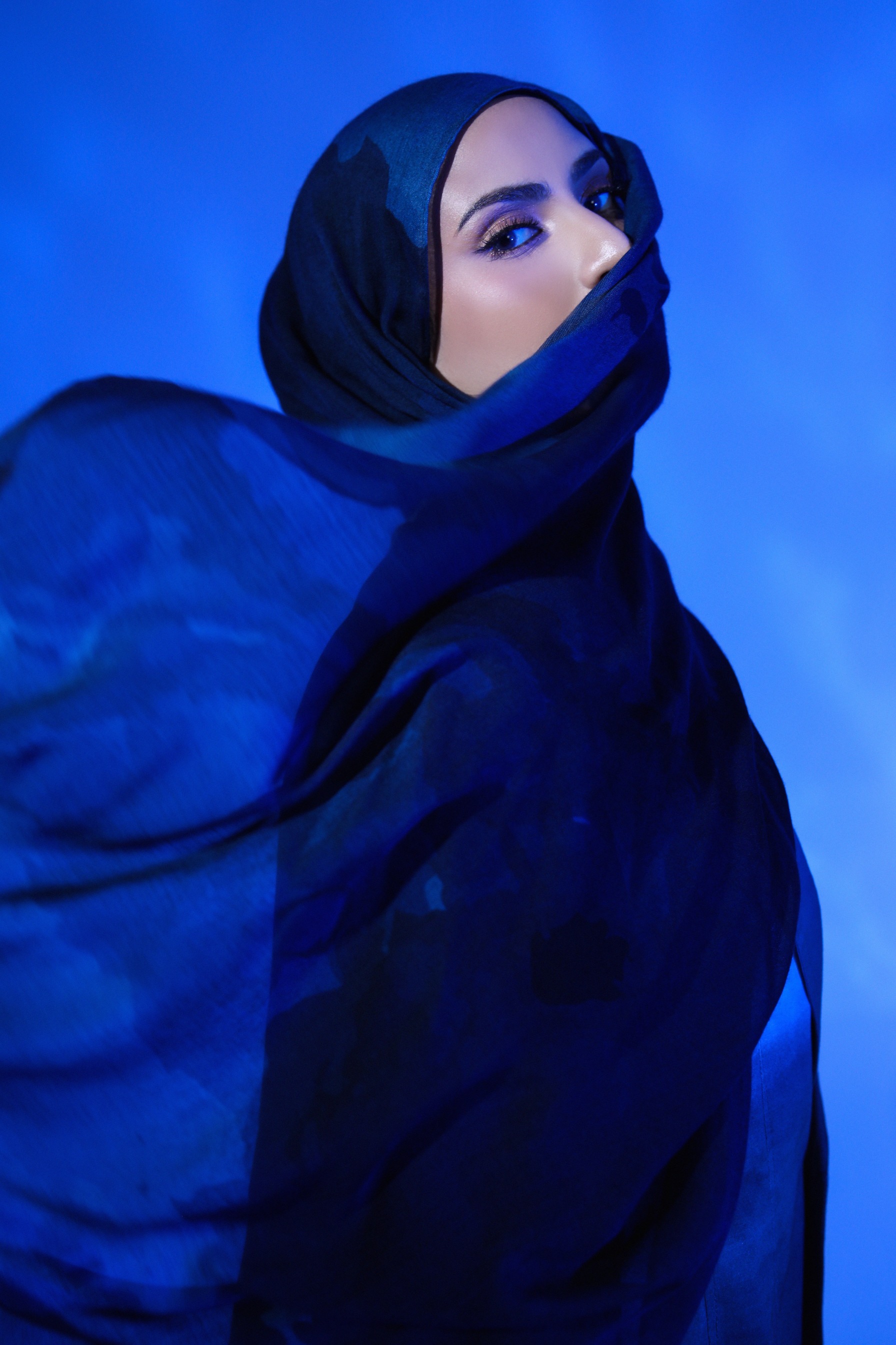 Watercolor Scarf Moonlit | Pashmina Printed Modals