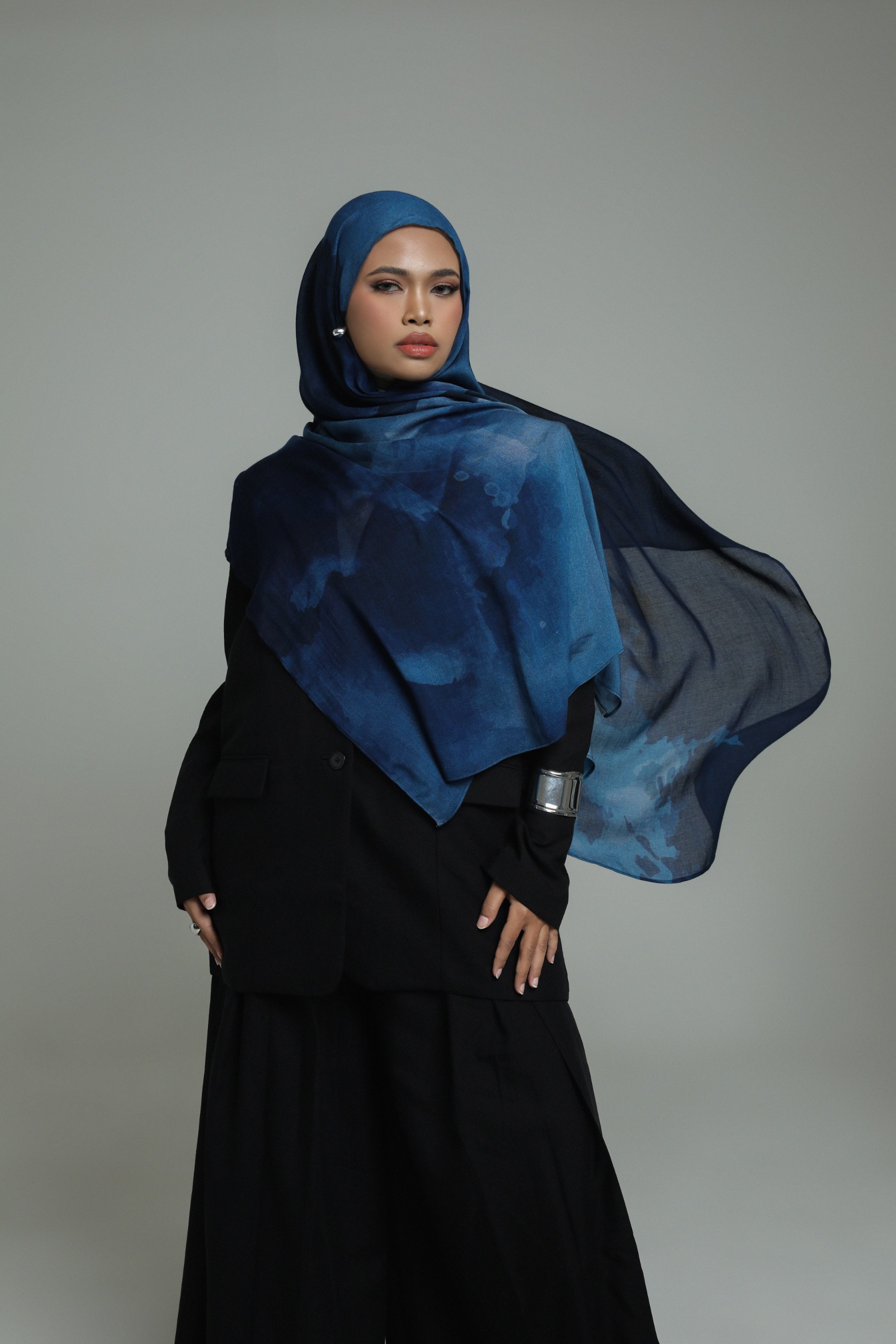 Watercolor Scarf Moonlit | Pashmina Printed Modals