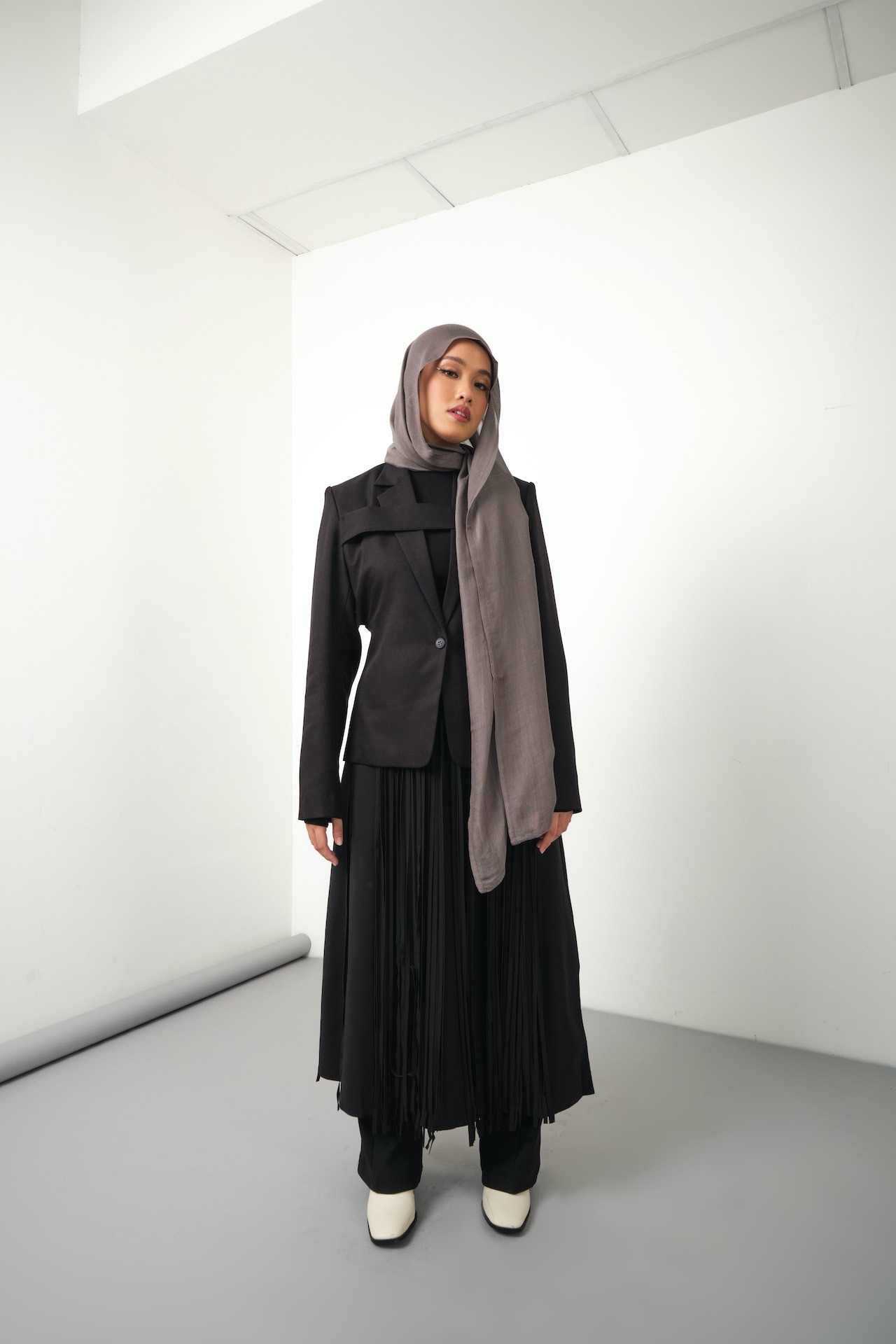 Nema Charcoal Grey | Pashmina Viscose