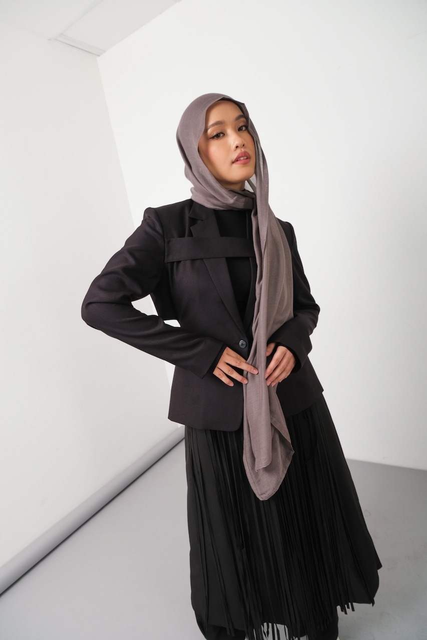 Nema Charcoal Grey | Pashmina Viscose