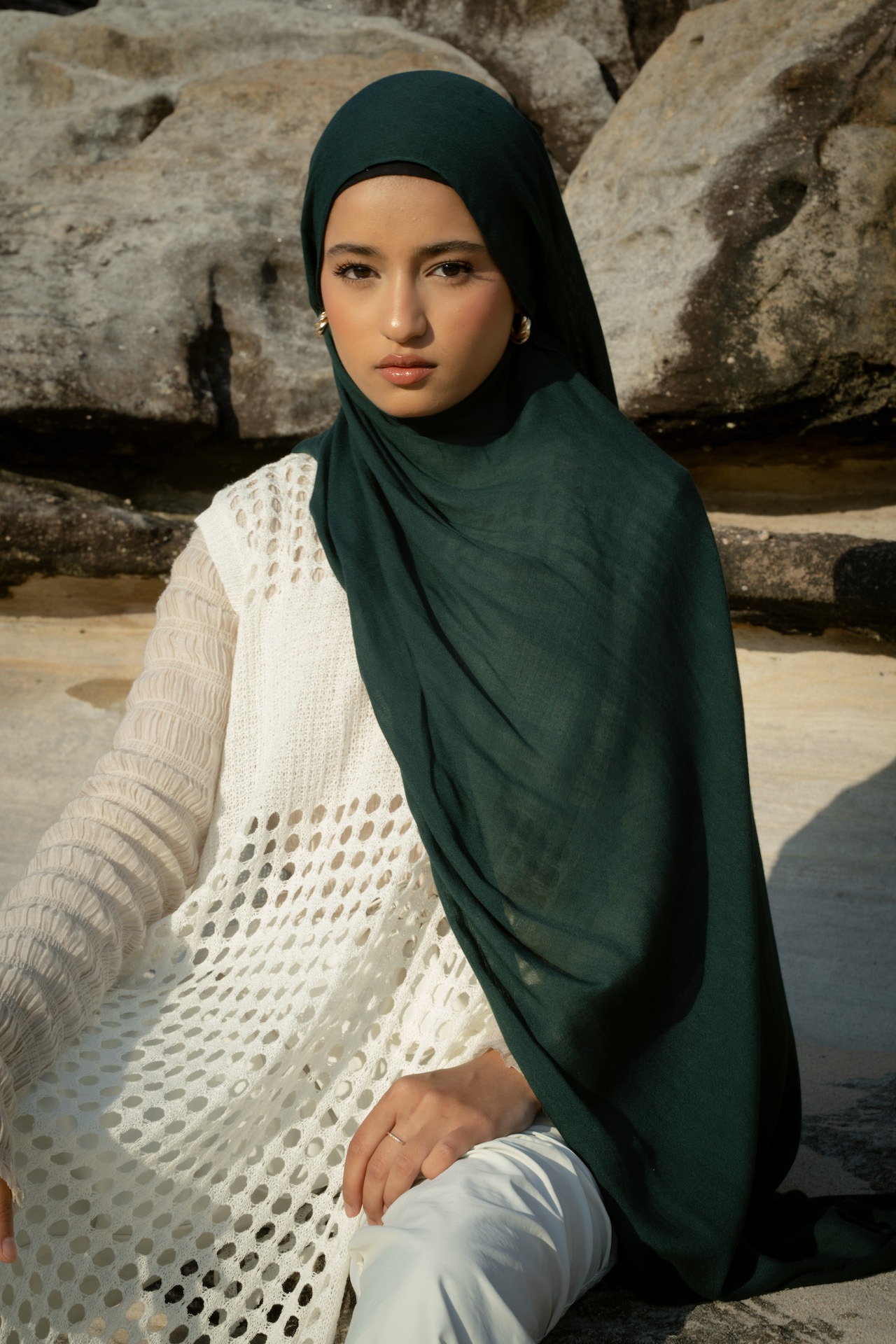 Sana Emerald Green | Pashmina Delicate Rayon