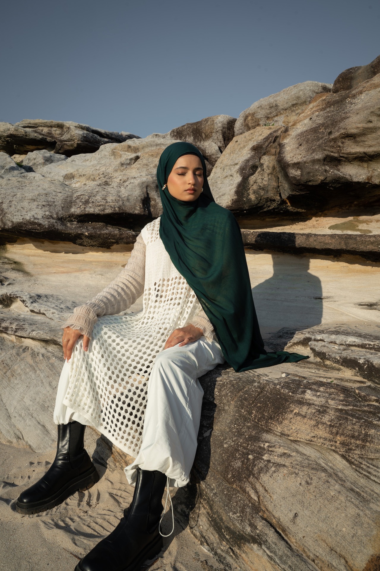 Sana Emerald Green | Pashmina Delicate Rayon