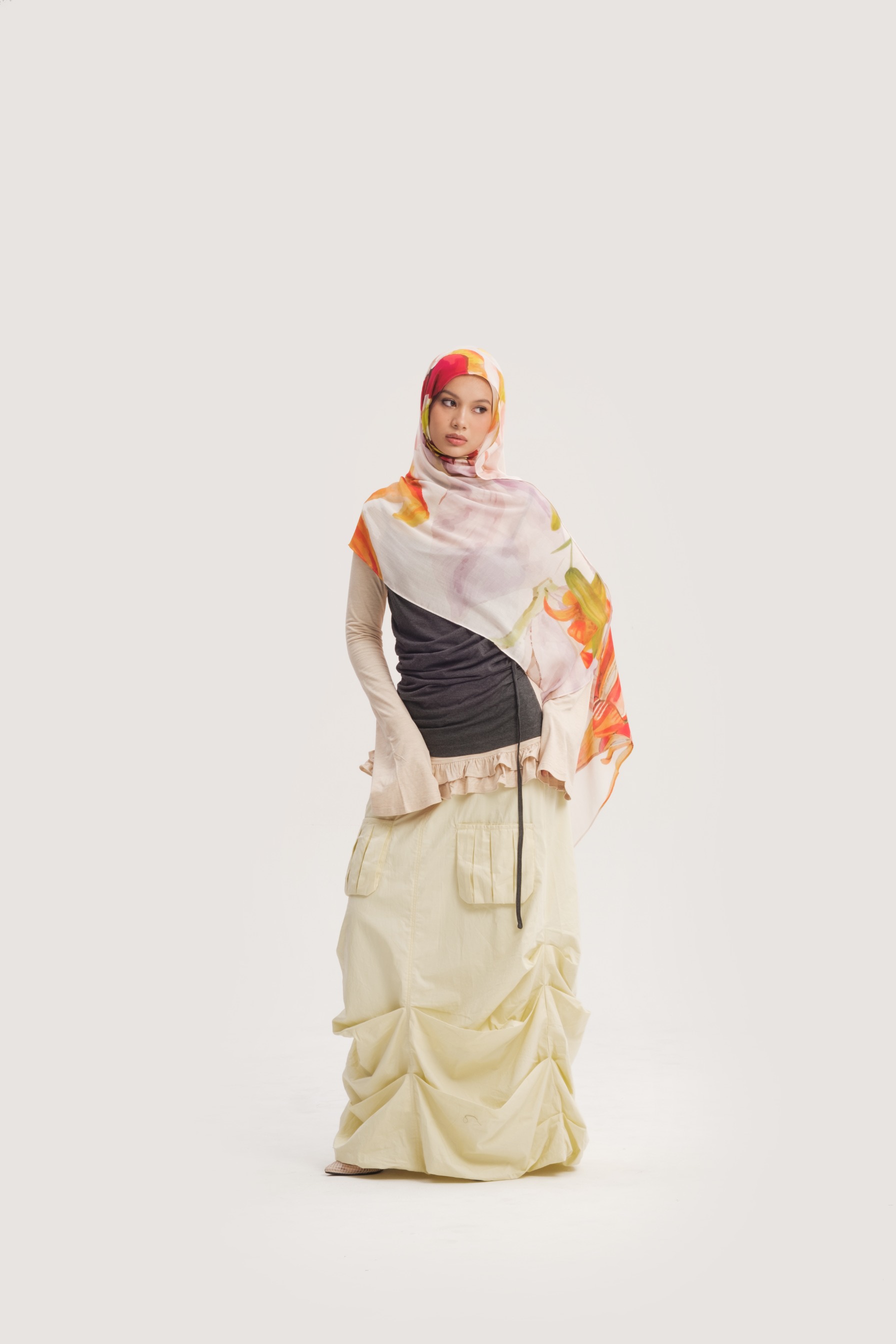 Floral Scarf Tropical Lily | Pashmina Printed Modals