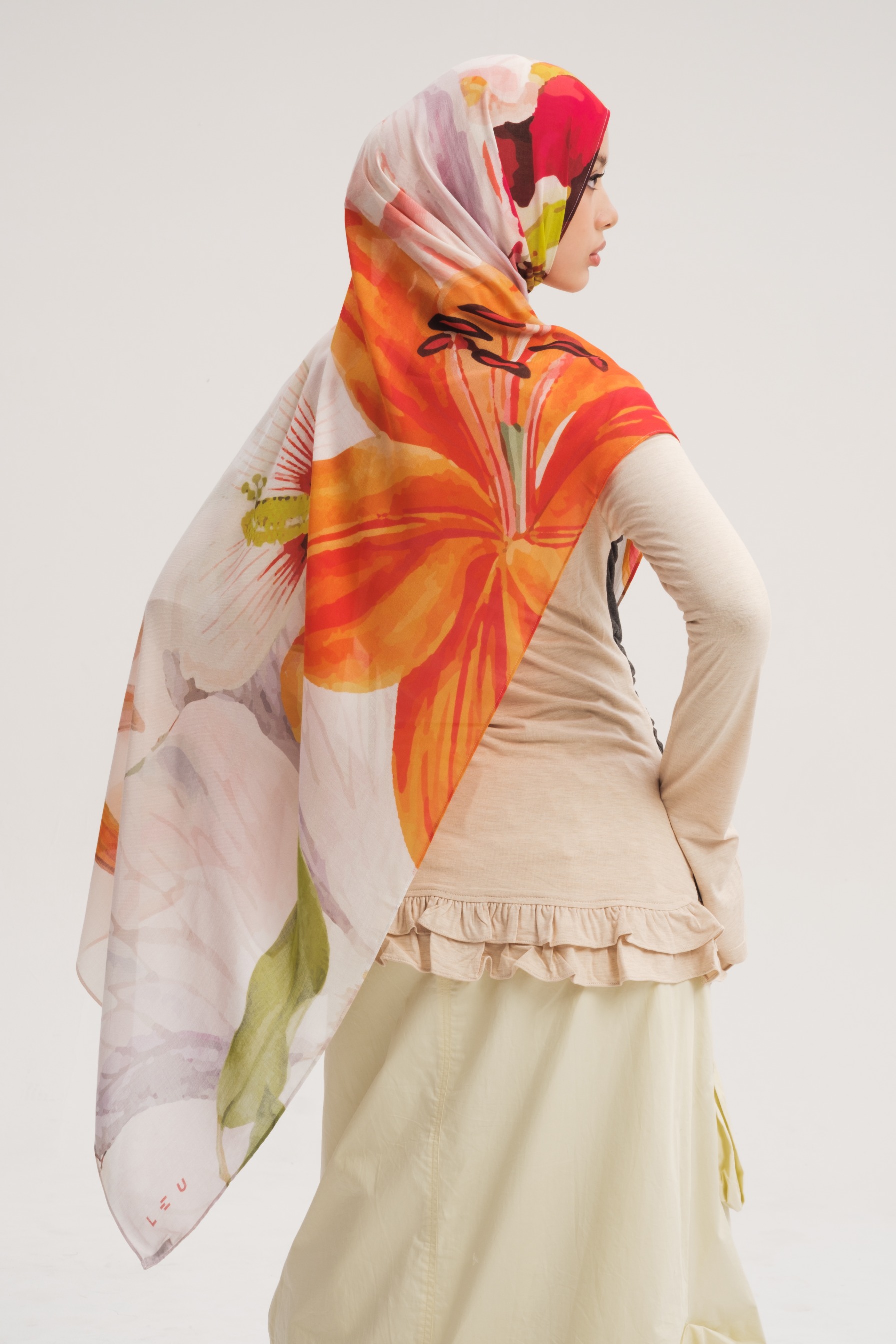Floral Scarf Tropical Lily | Pashmina Printed Modals