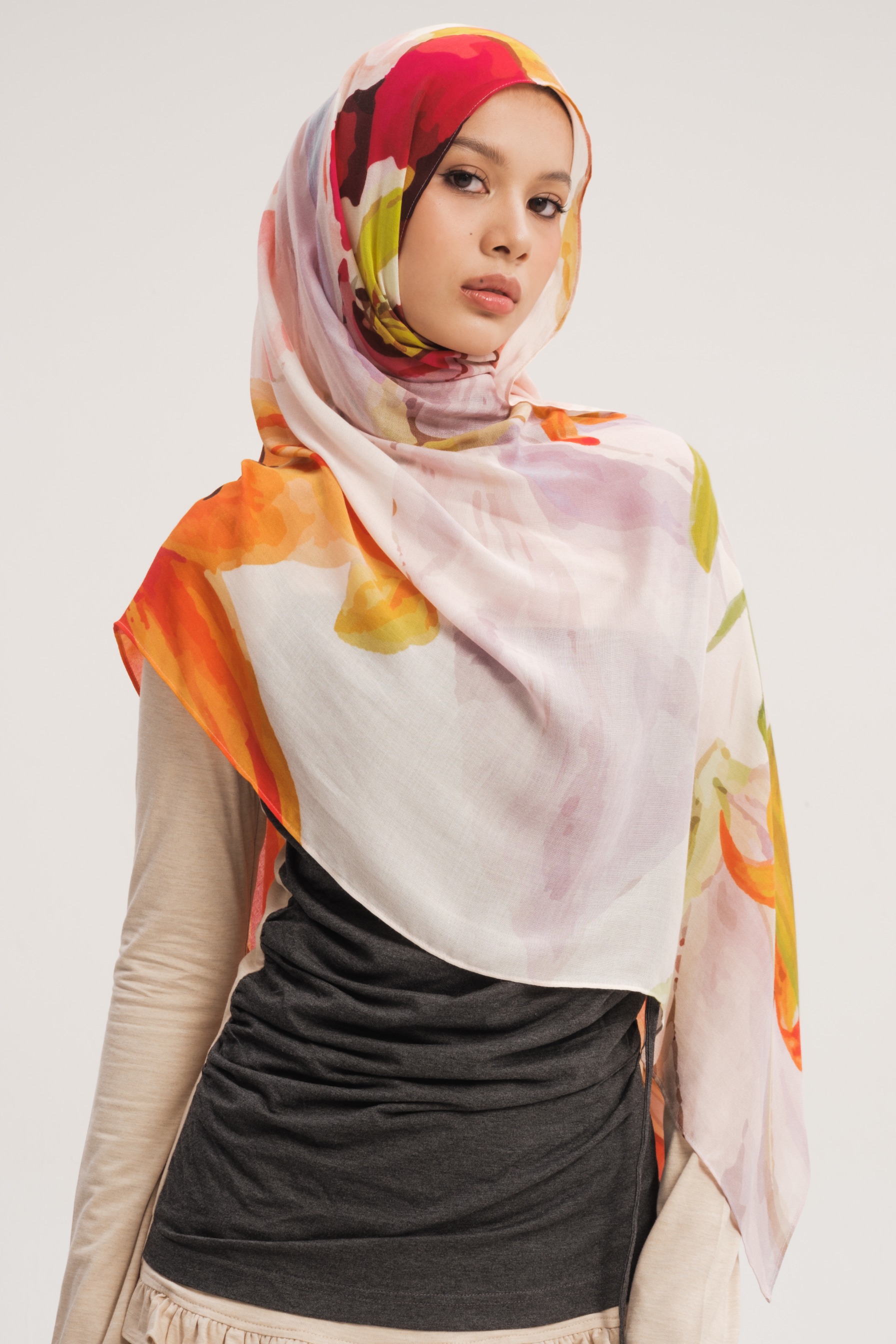 Floral Scarf Tropical Lily | Pashmina Printed Modals