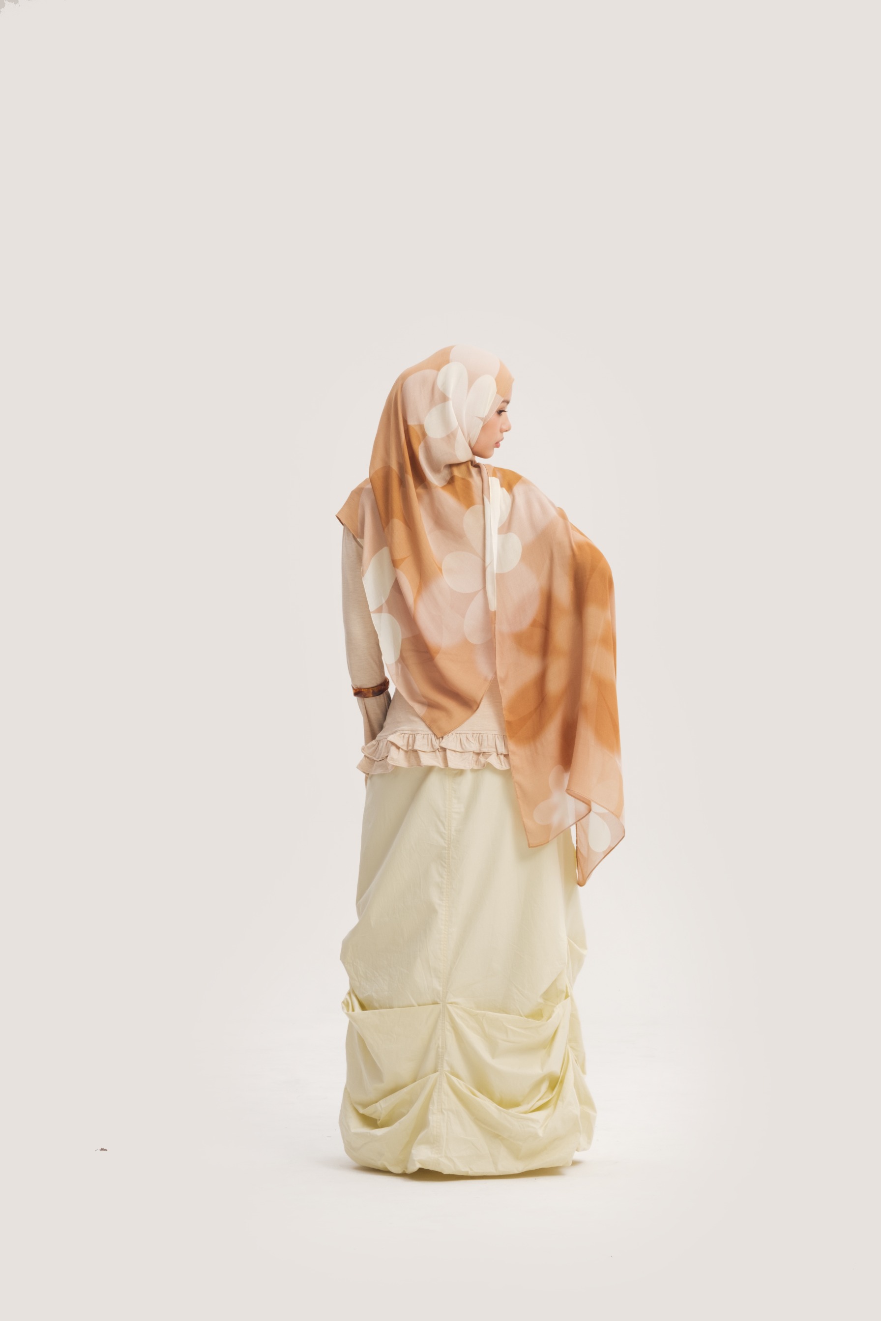 Floral Scarf Brown Chamomile | Pashmina Printed Modals