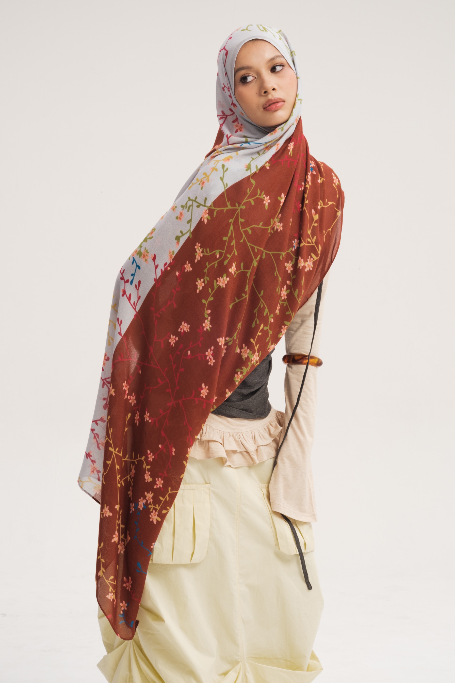 Floral Scarf Bloom Sakura | Pashmina Printed Modals