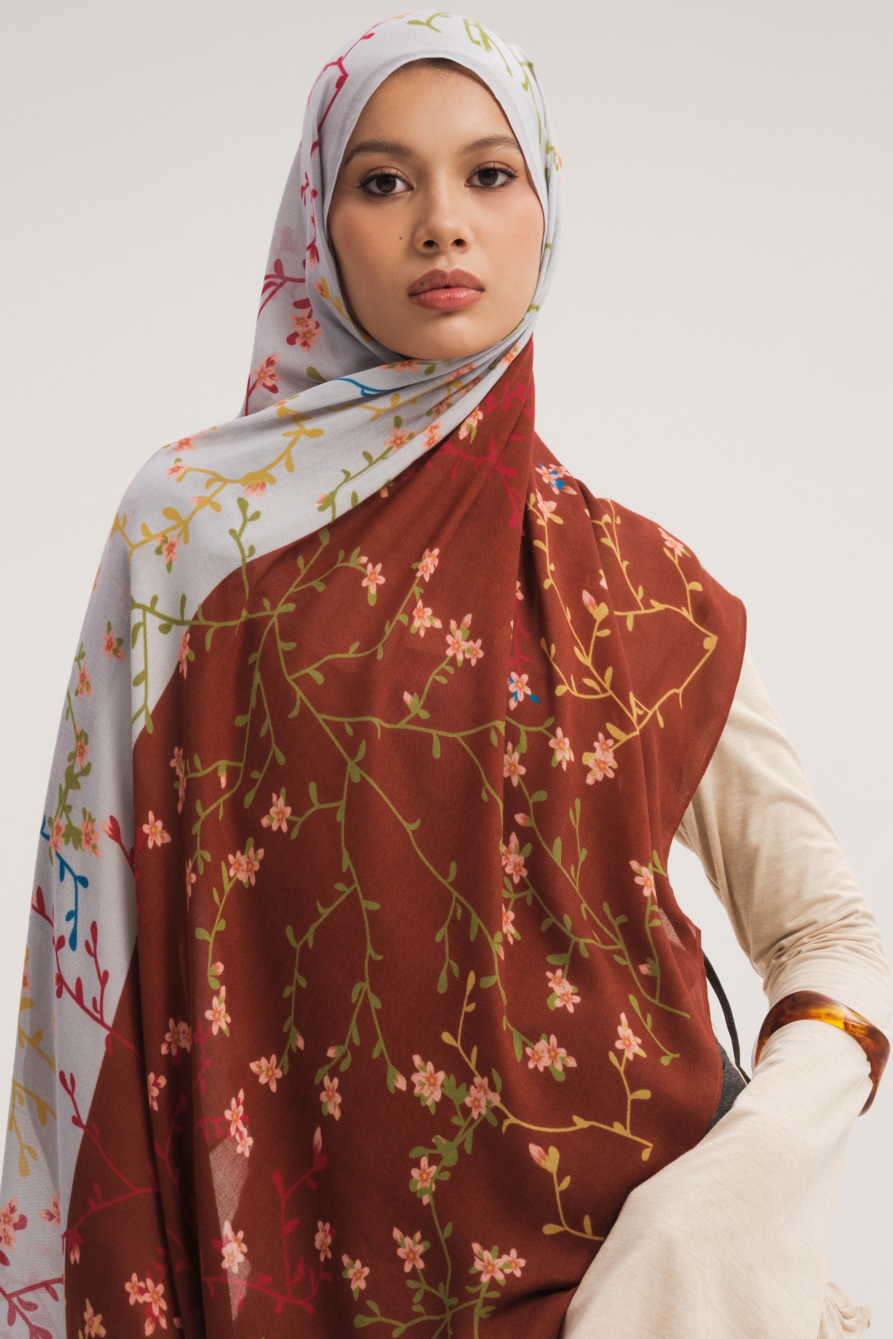 Floral Scarf Bloom Sakura | Pashmina Printed Modals