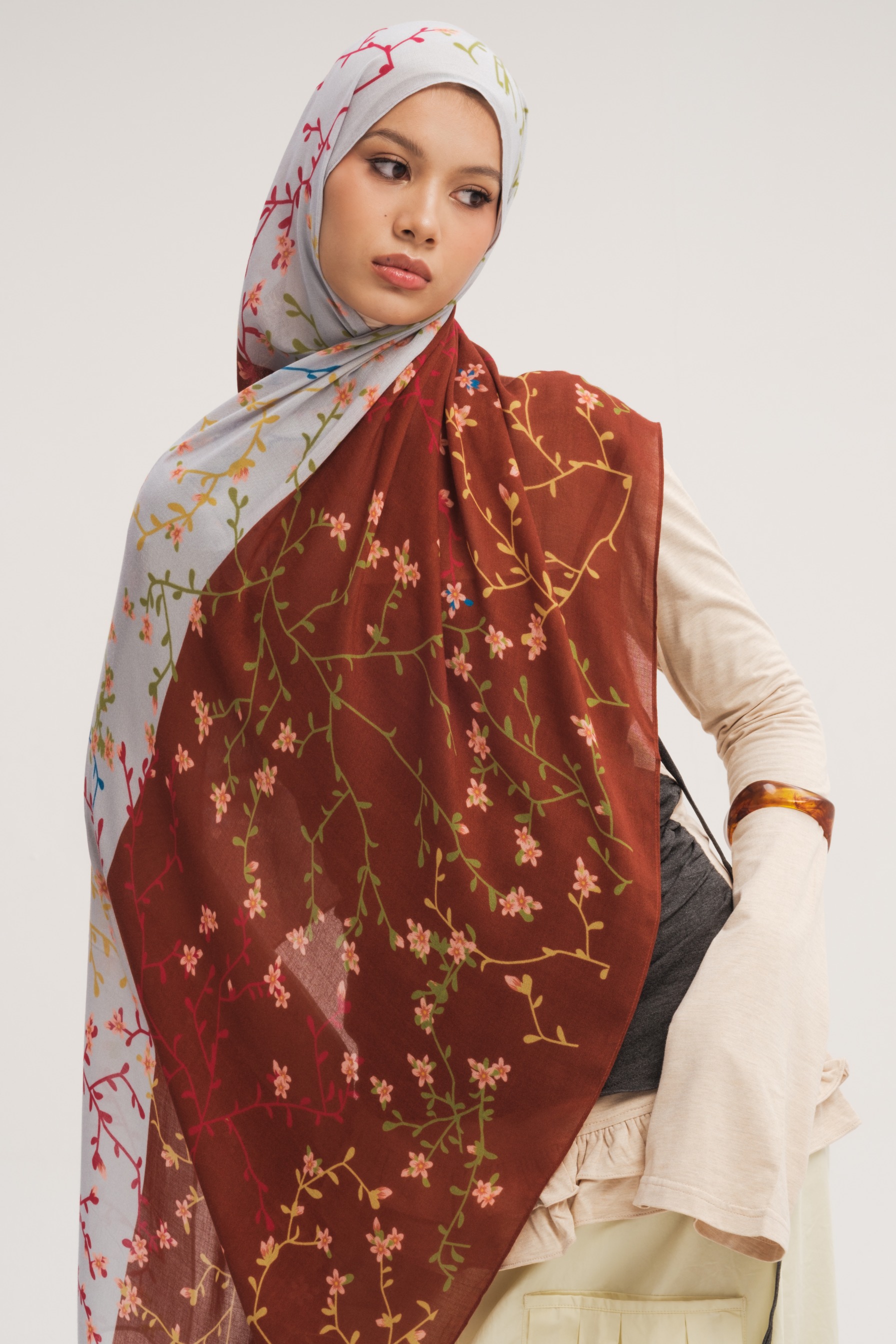 Floral Scarf Bloom Sakura | Pashmina Printed Modals