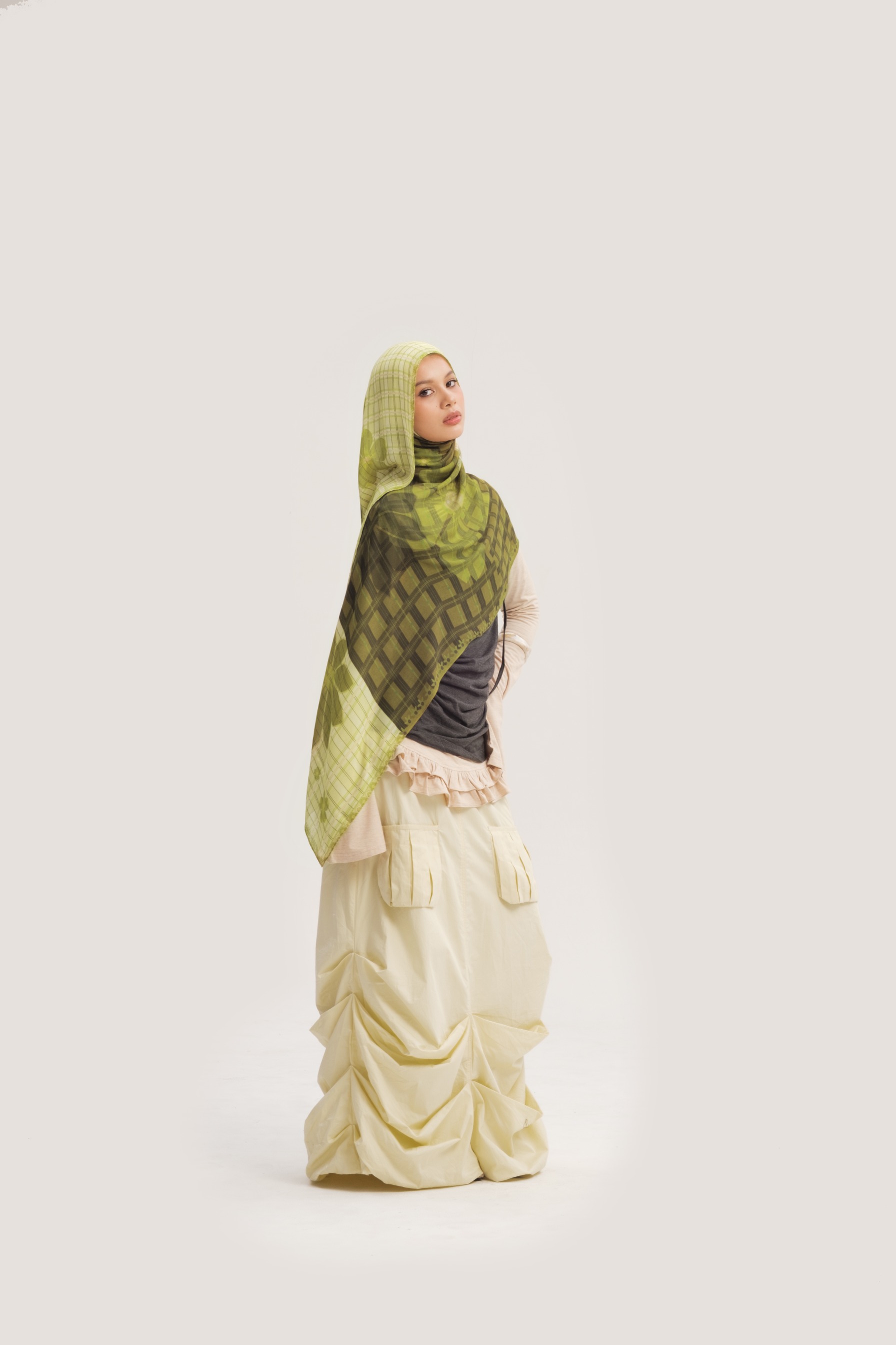 Floral Scarf Plaid Primrose | Pashmina Printed Modals