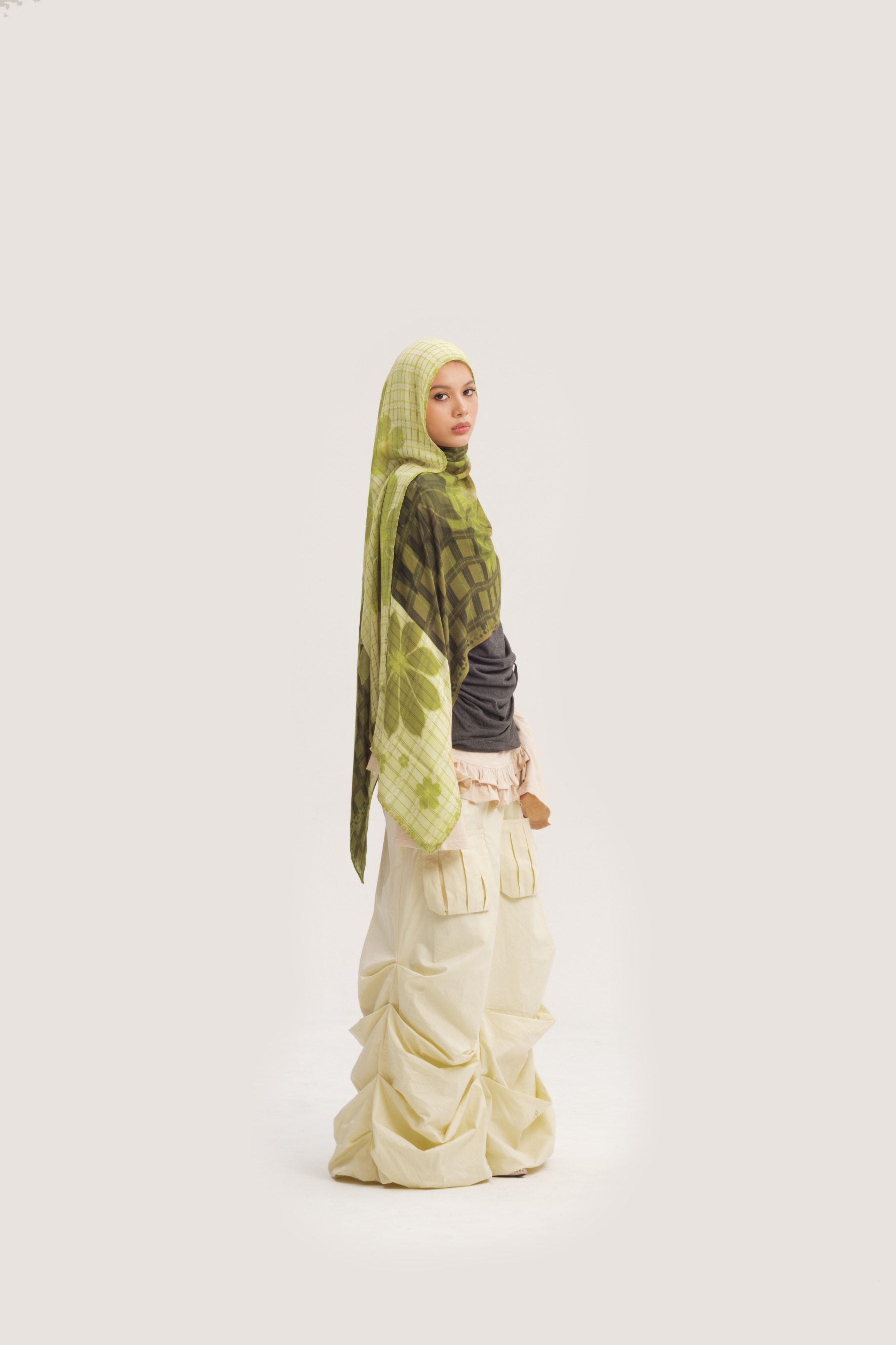 Floral Scarf Plaid Primrose | Pashmina Printed Modals