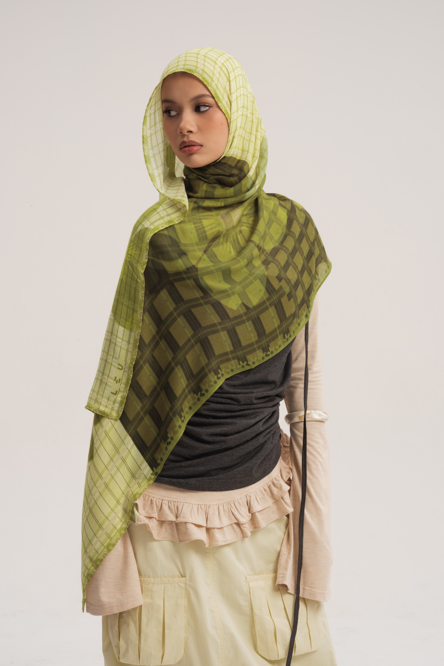 Floral Scarf Plaid Primrose | Pashmina Printed Modals