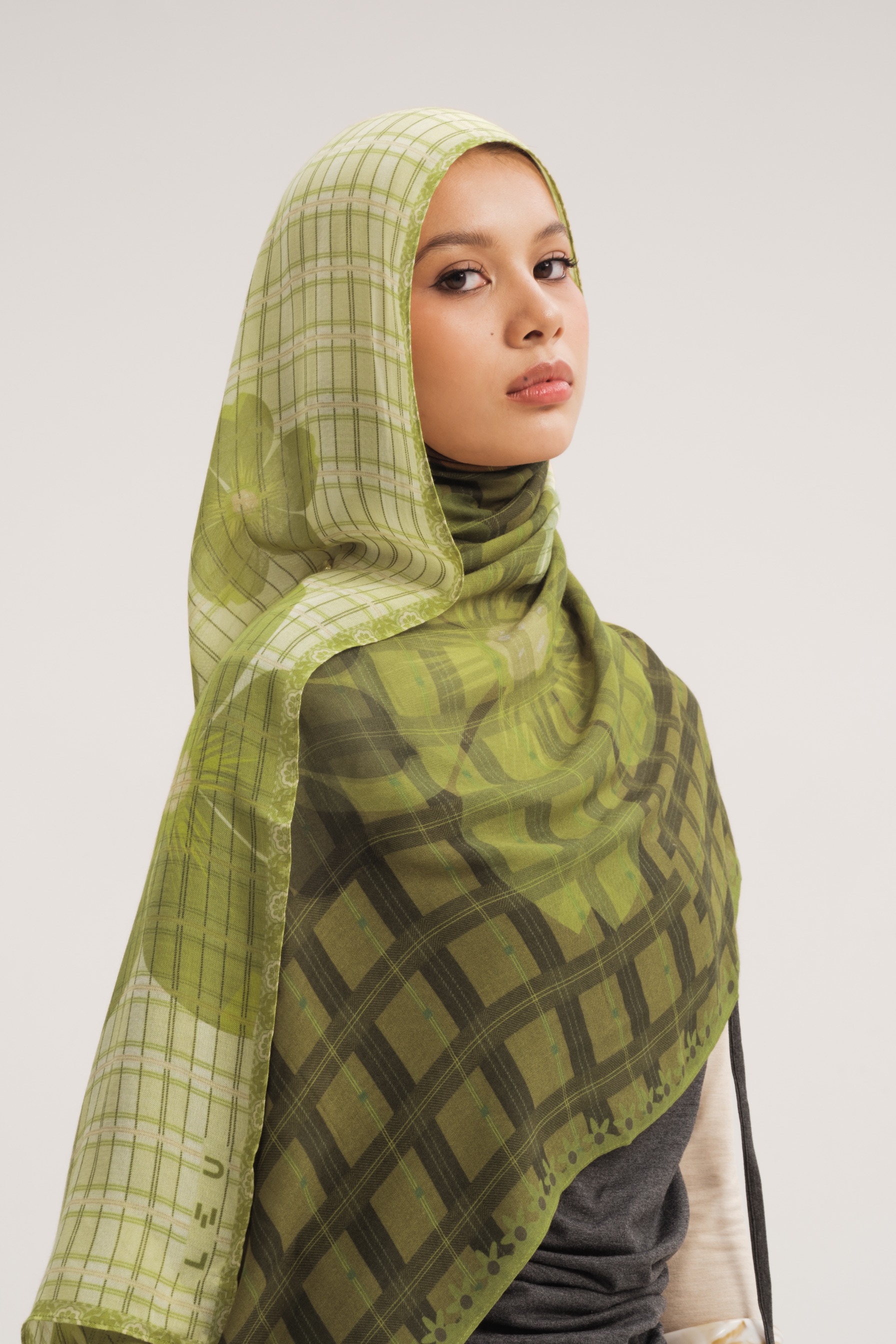 Floral Scarf Plaid Primrose | Pashmina Printed Modals