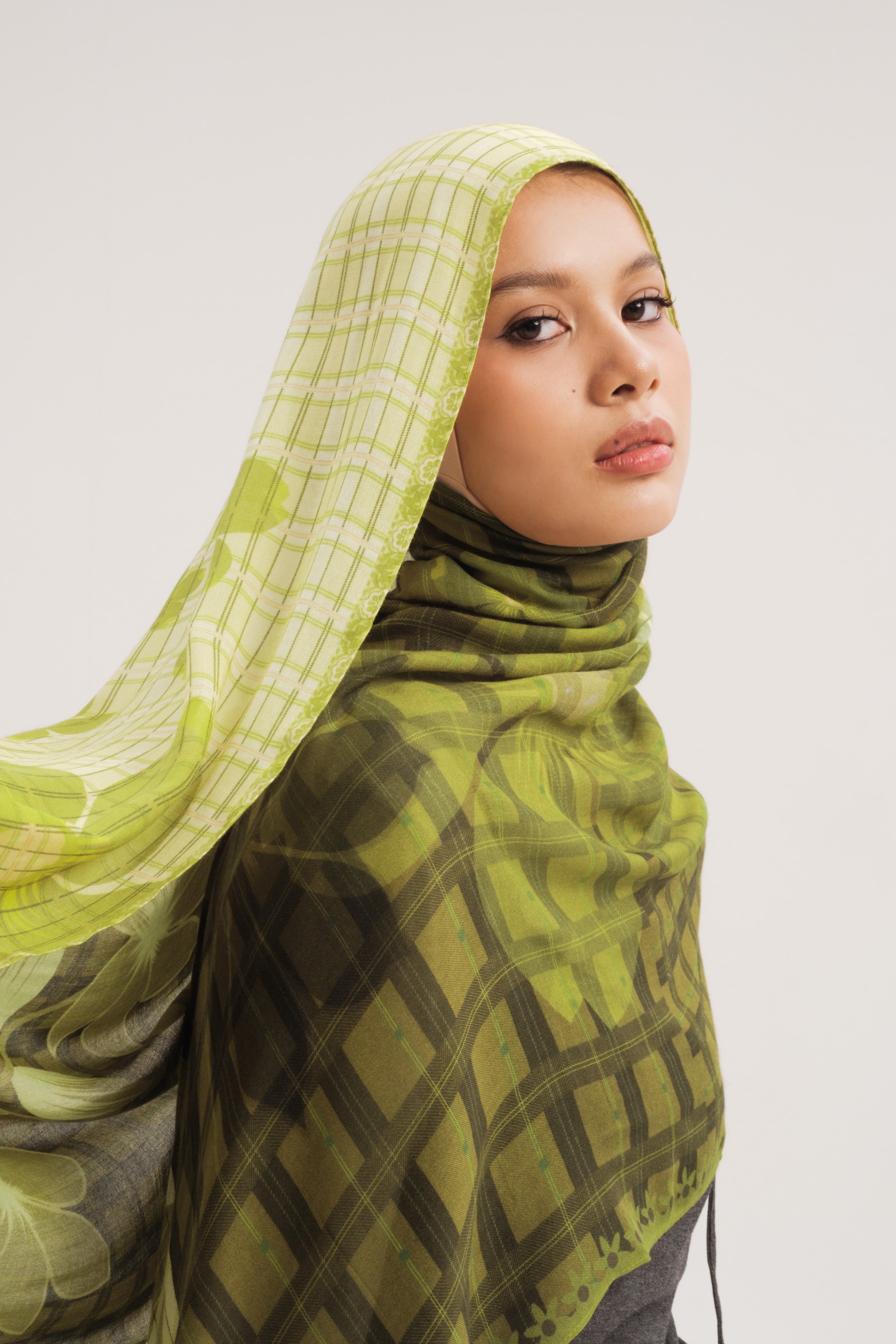 Floral Scarf Plaid Primrose | Pashmina Printed Modals