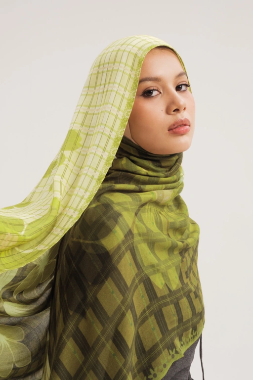 Floral Scarf Plaid Primrose | Pashmina Printed Modals