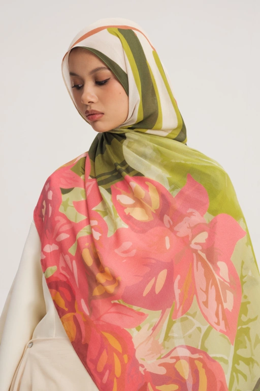 Floral Scarf Botanical Leaves | Pashmina Printed Modals