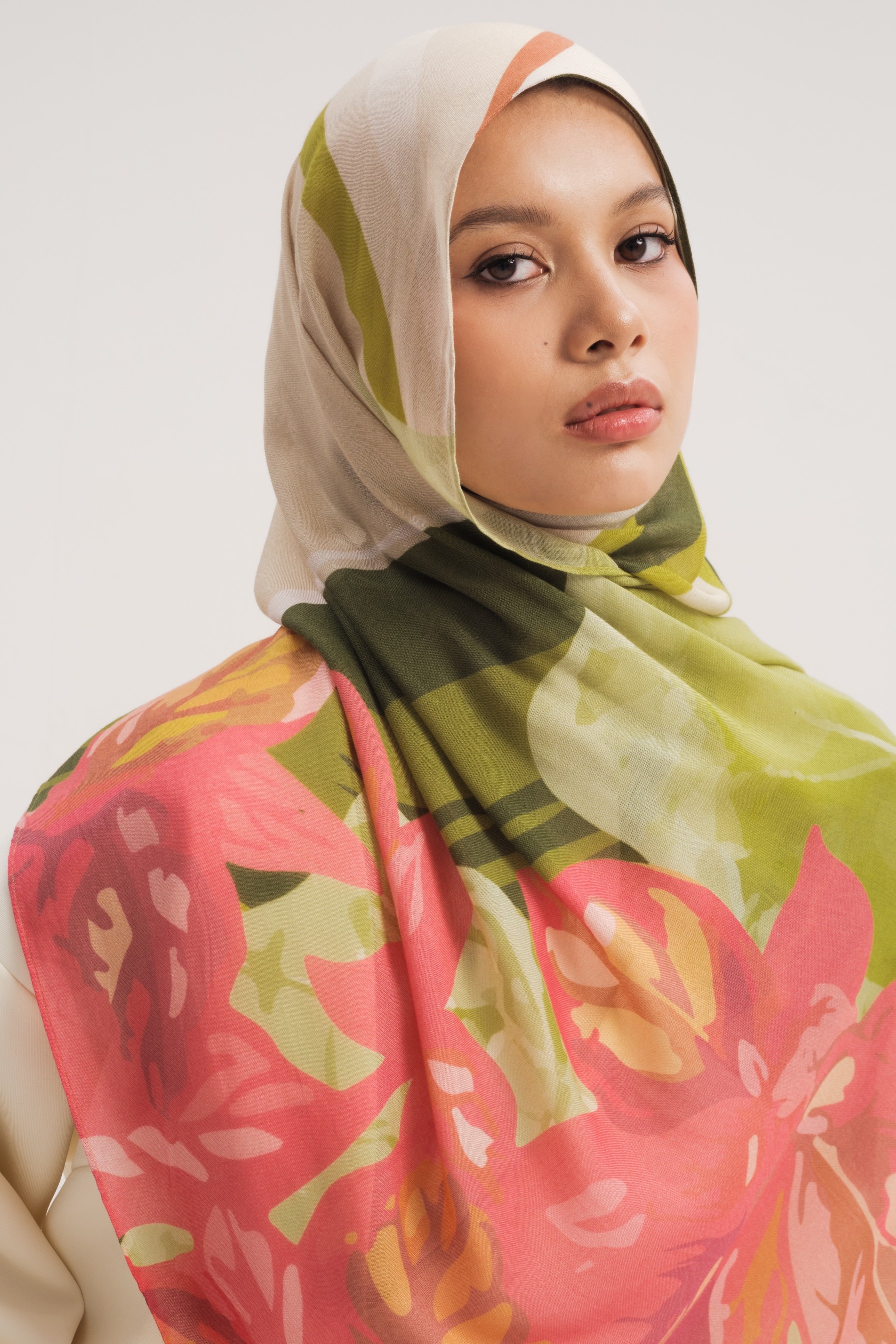 Floral Scarf Botanical Leaves | Pashmina Printed Modals