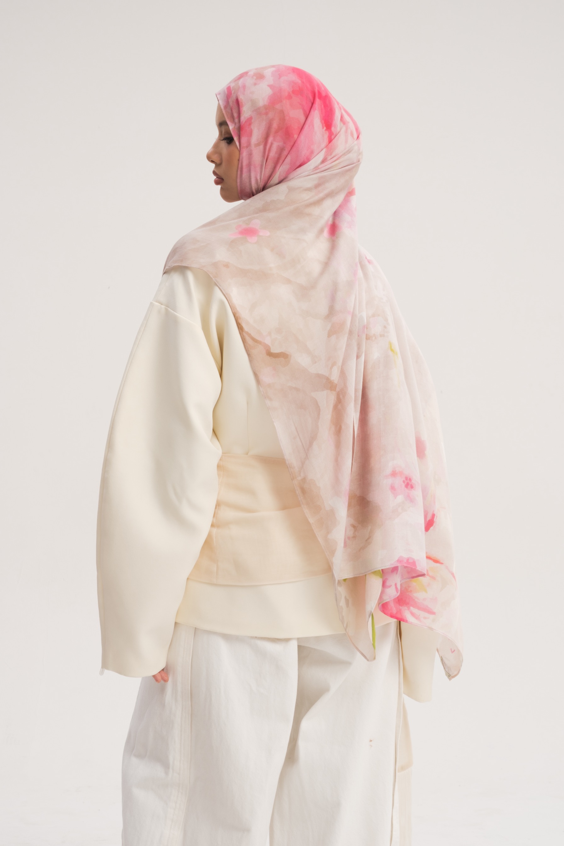 Floral Scarf Painted Dahlia | Pashmina Printed Modals