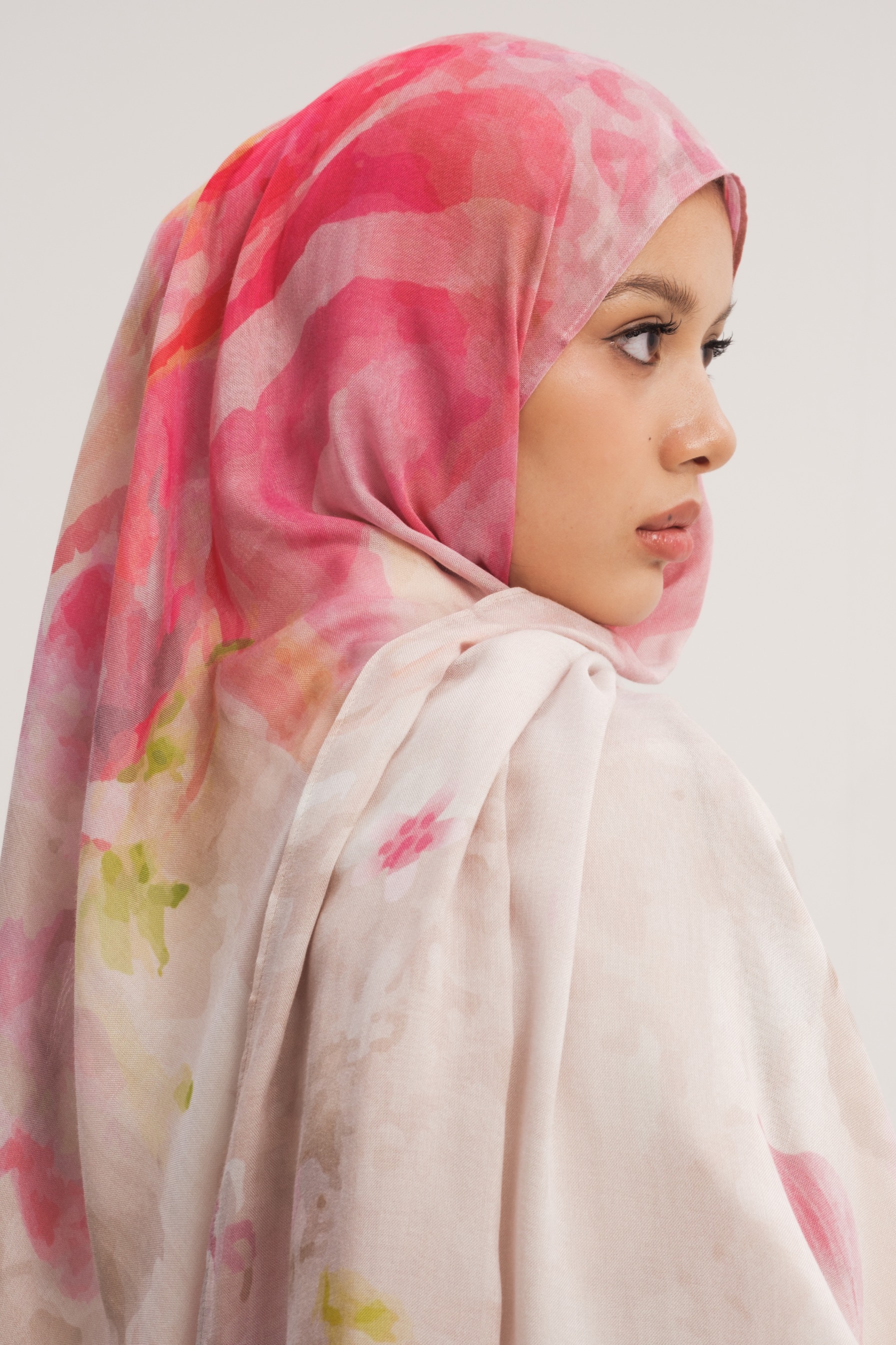 Floral Scarf Painted Dahlia | Pashmina Printed Modals