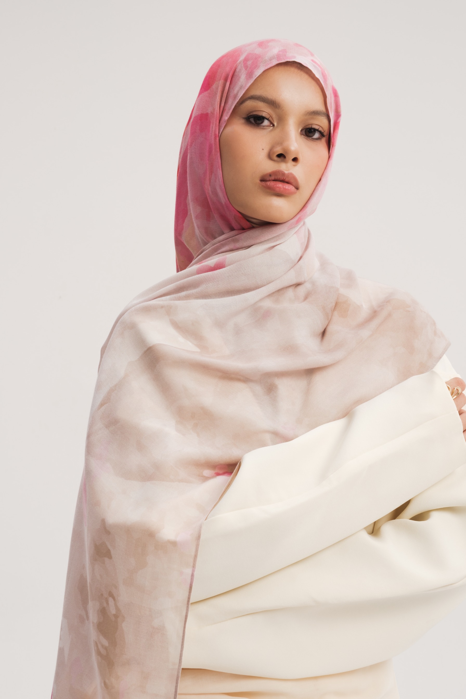 Floral Scarf Painted Dahlia | Pashmina Printed Modals