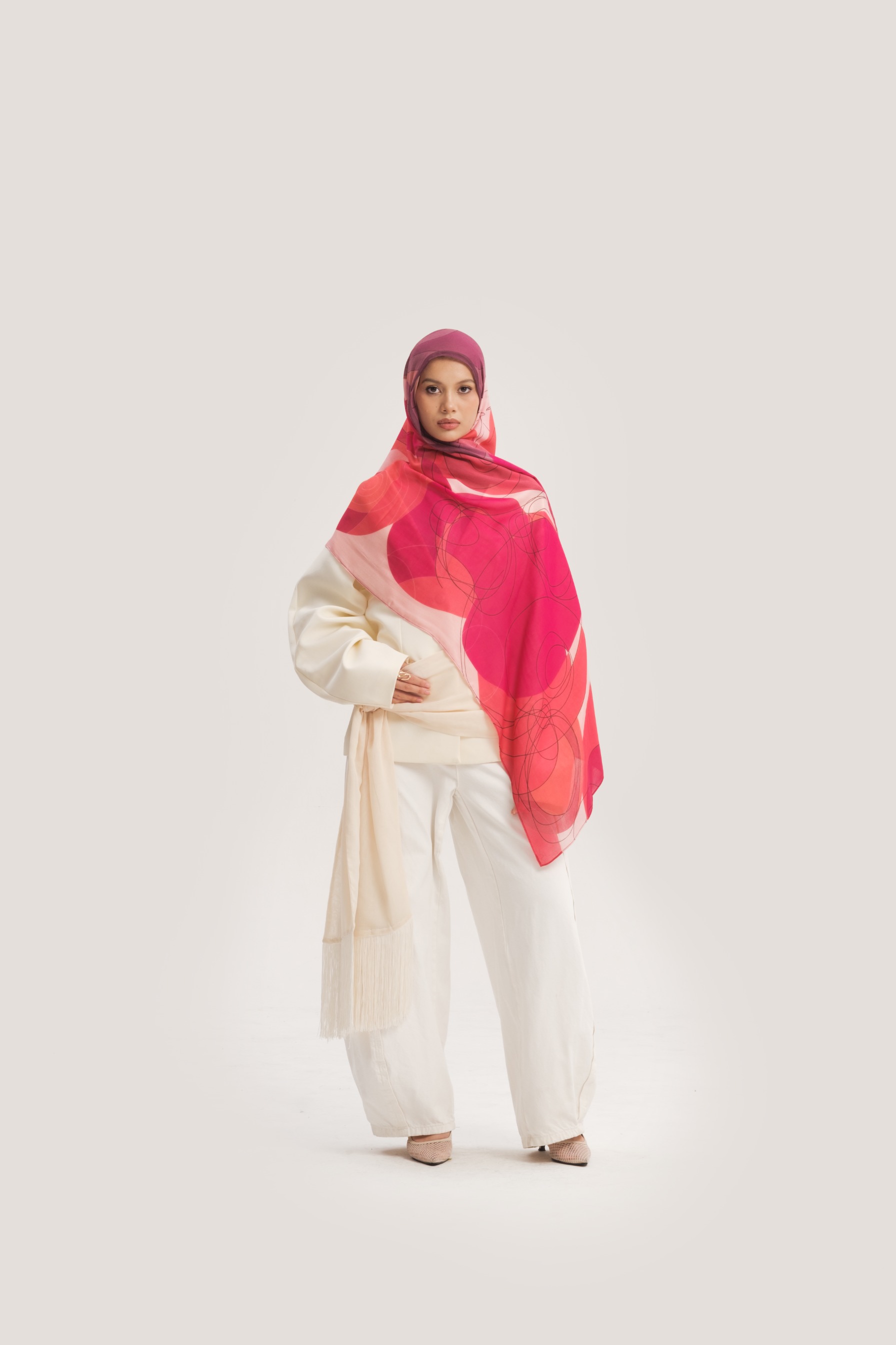 Floral Scarf Violet Rose | Pashmina Printed Modals