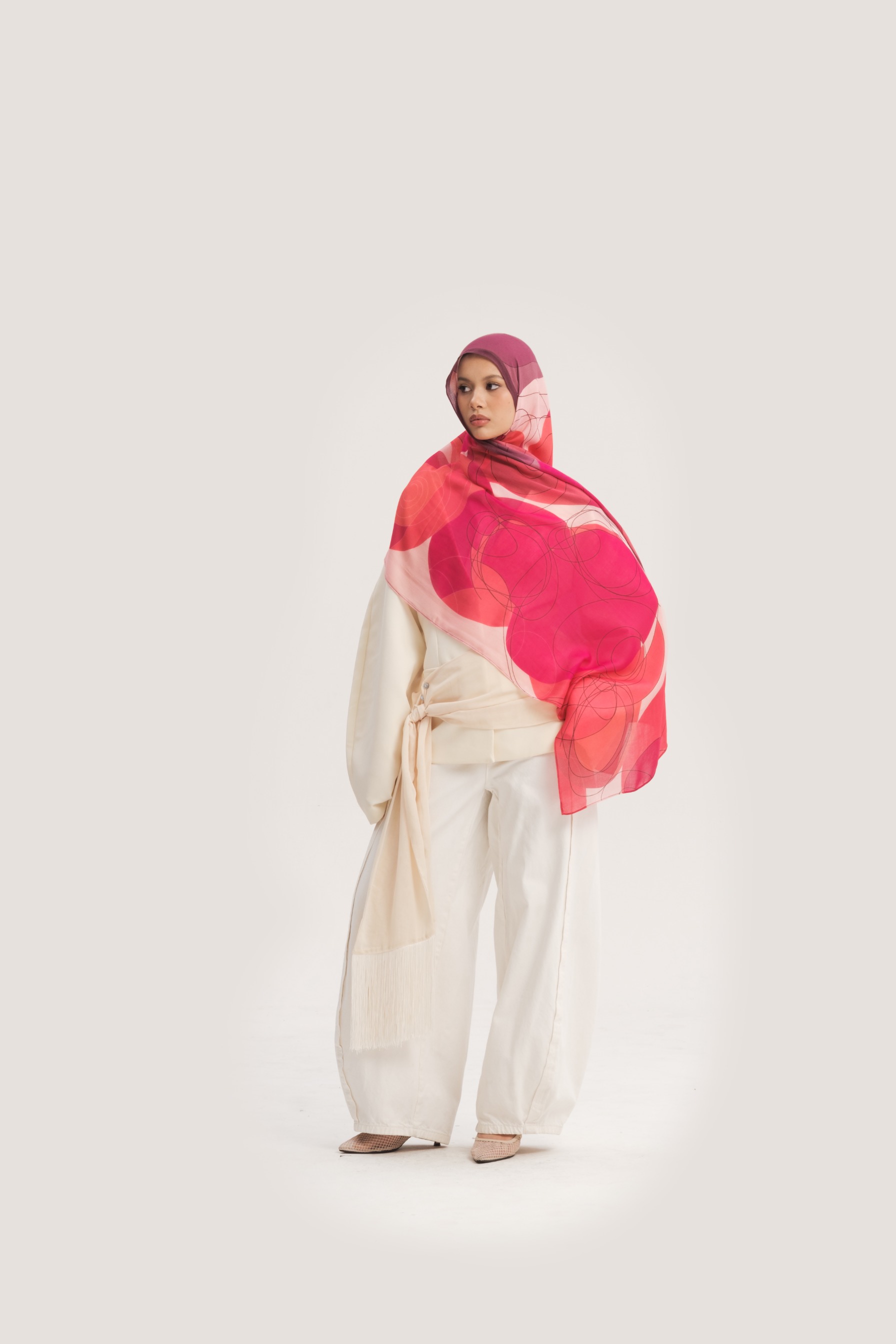 Floral Scarf Violet Rose | Pashmina Printed Modals