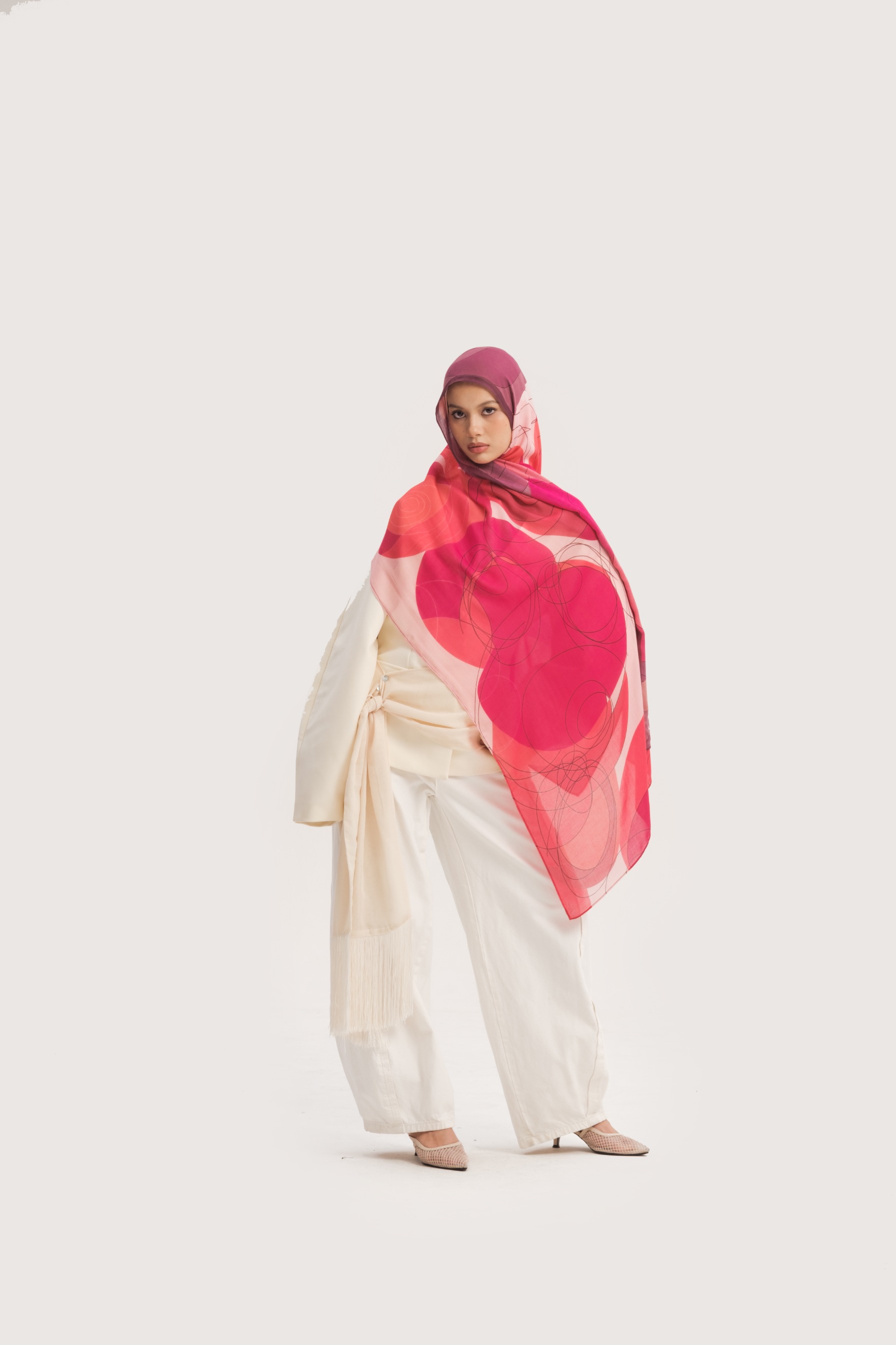 Floral Scarf Violet Rose | Pashmina Printed Modals