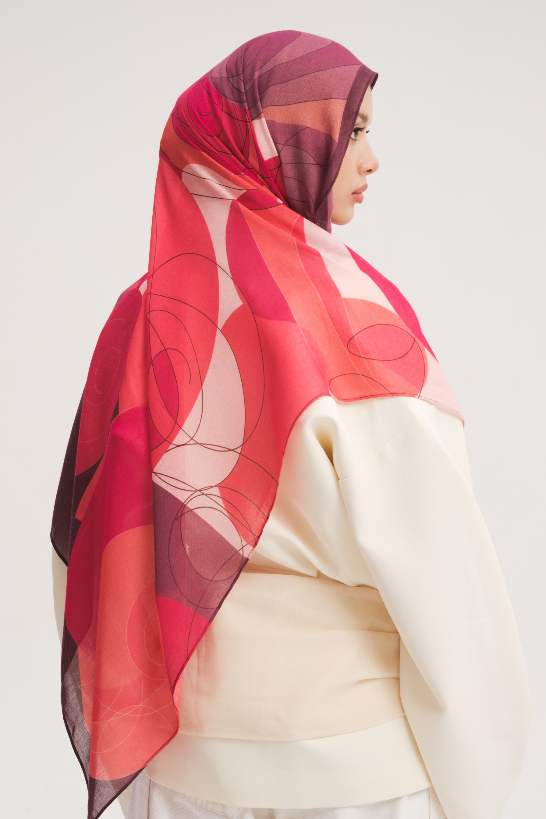 Floral Scarf Violet Rose | Pashmina Printed Modals