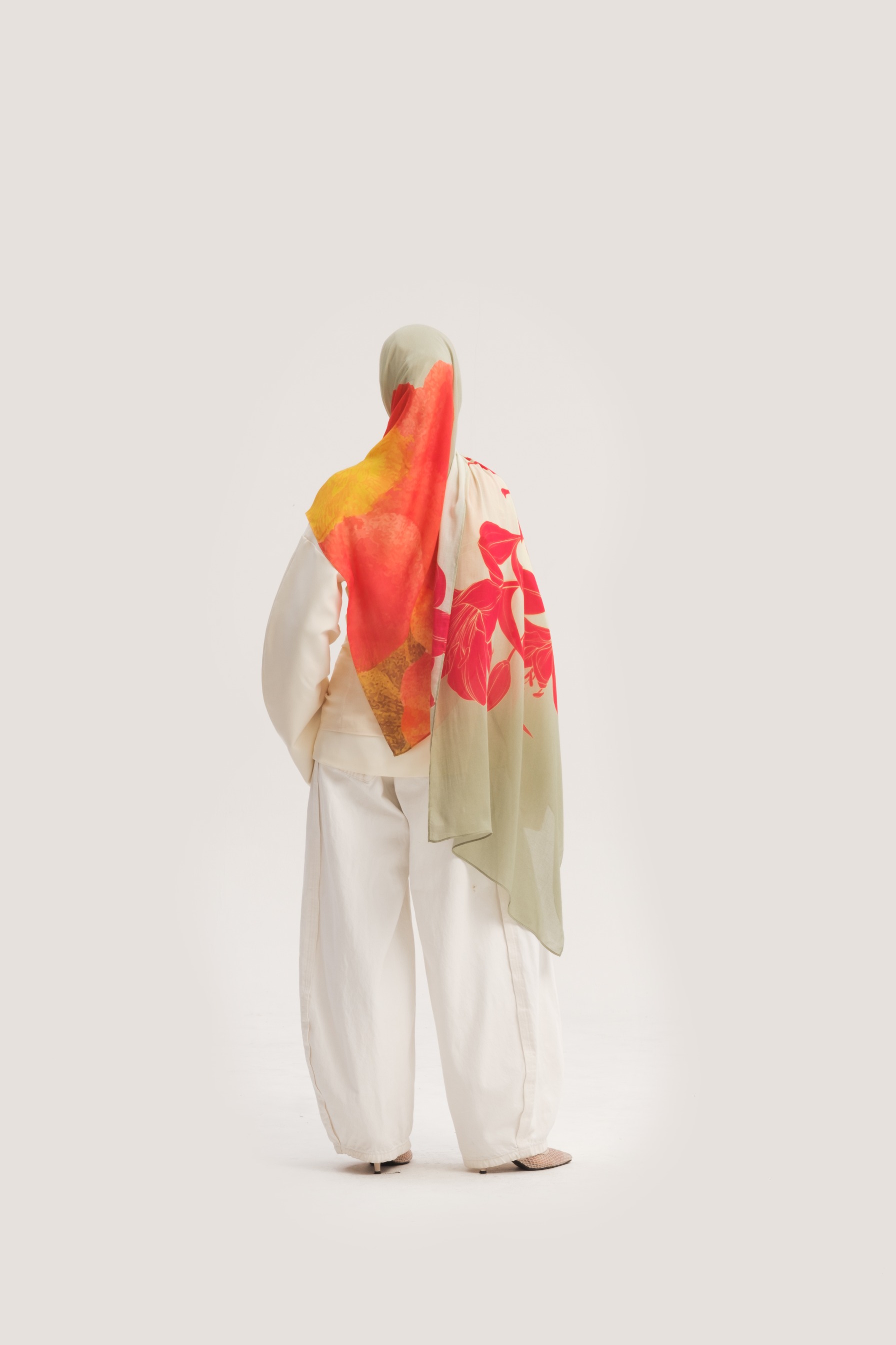 Floral Scarf Red Hibiscus | Pashmina Printed Modals