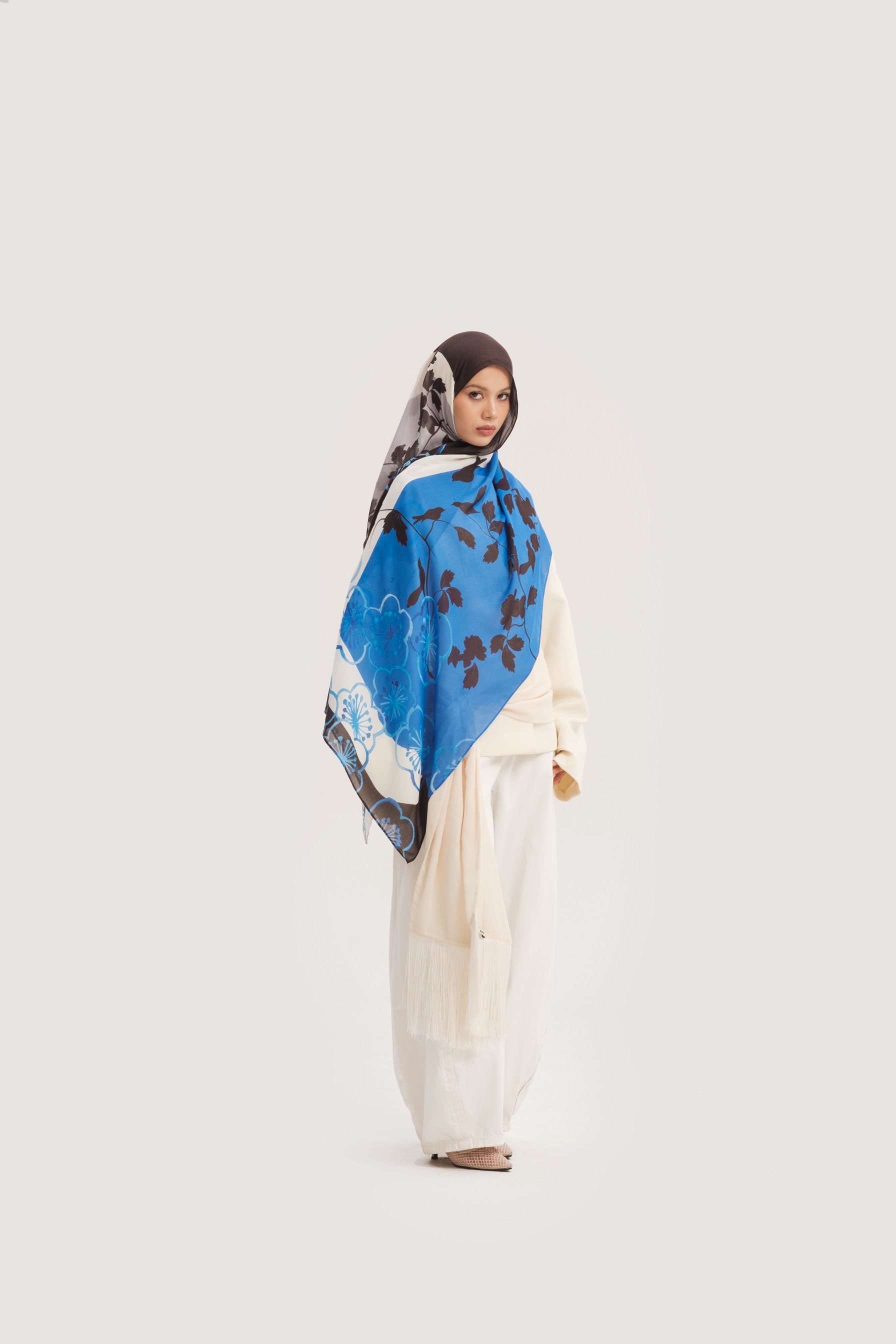 Floral Scarf Midnight Garden | Pashmina Printed Modals