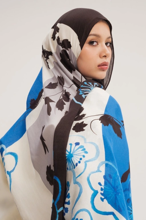 Floral Scarf Midnight Garden | Pashmina Printed Modals