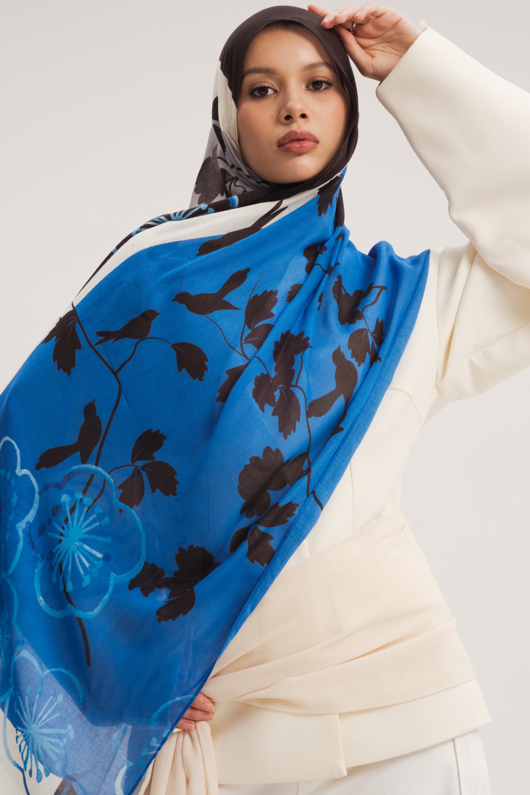 Floral Scarf Midnight Garden | Pashmina Printed Modals