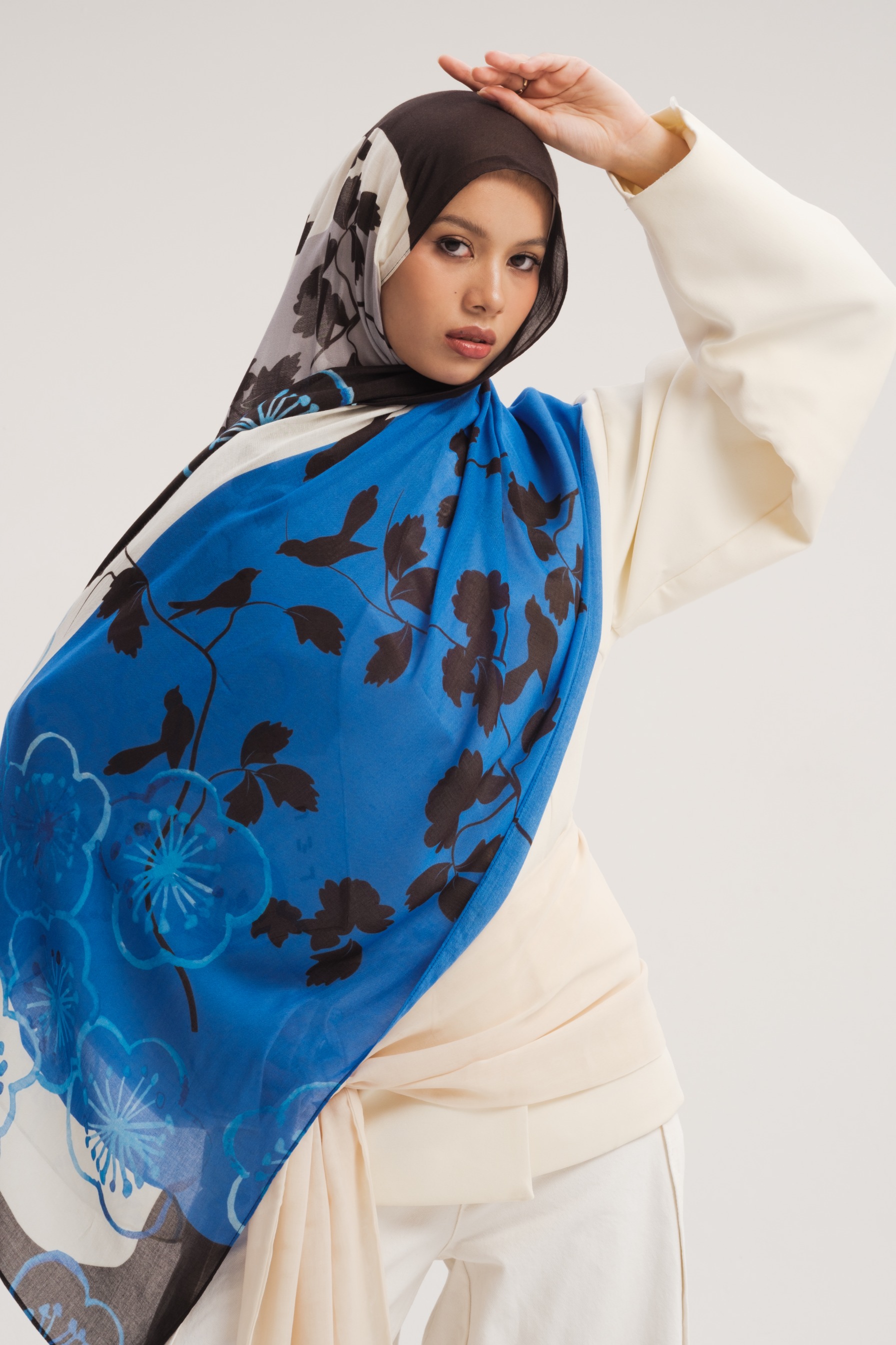 Floral Scarf Midnight Garden | Pashmina Printed Modals