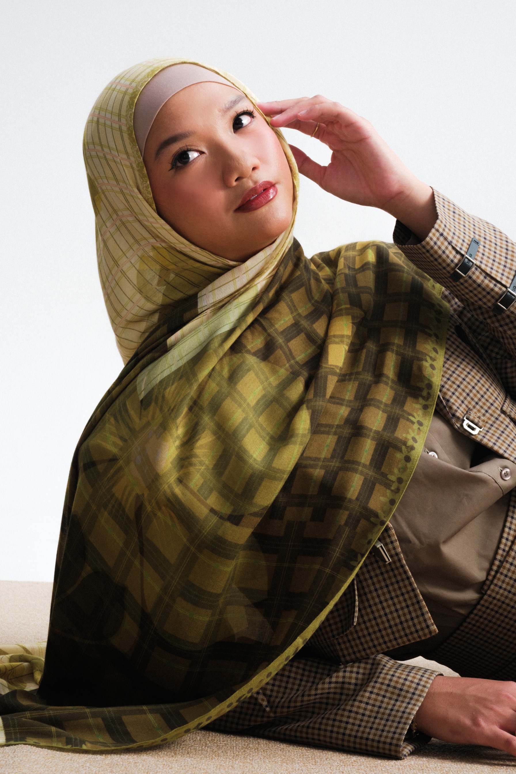 Floral Scarf Plaid Primrose | Pashmina Printed Modals