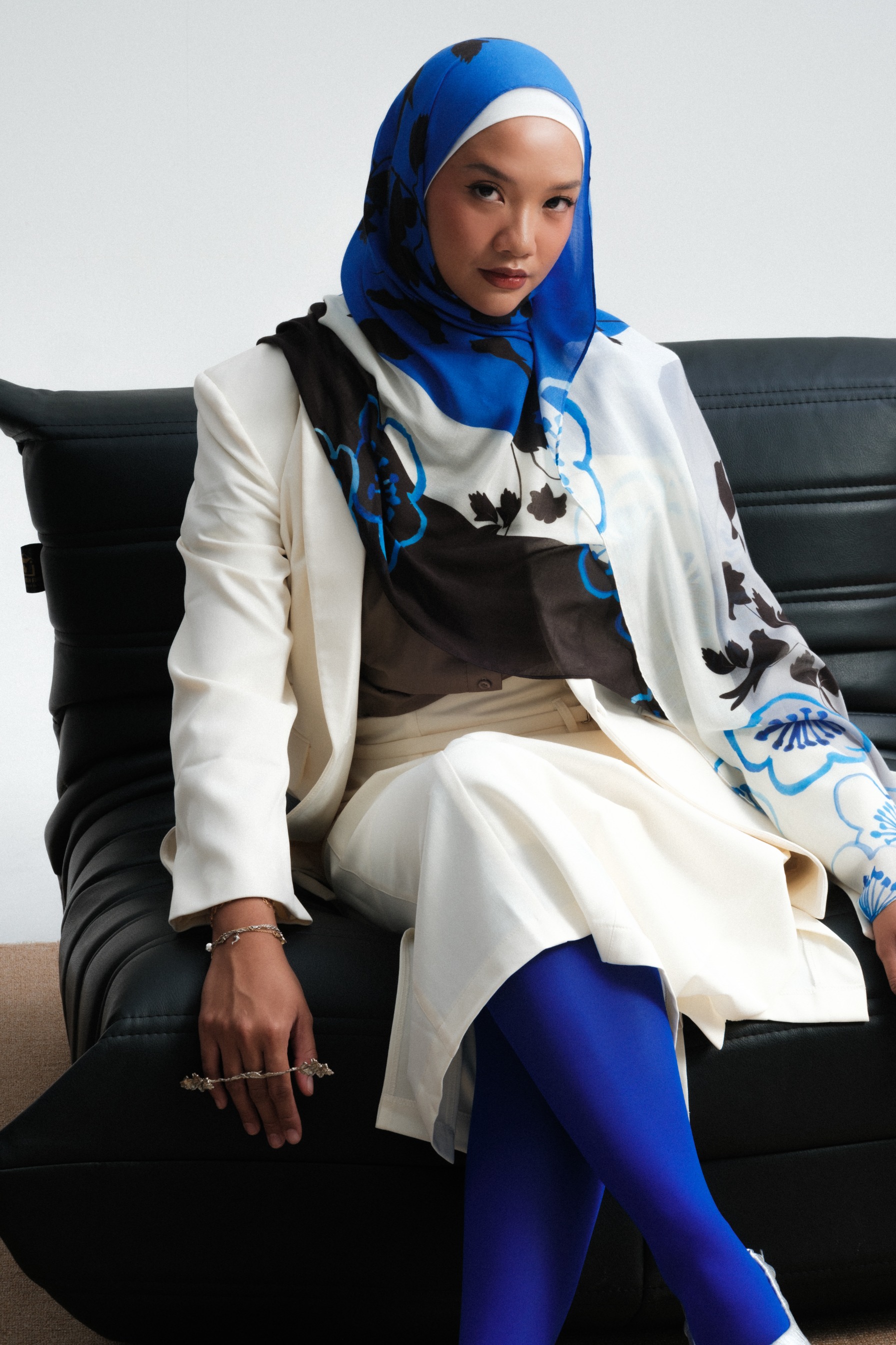 Floral Scarf Midnight Garden | Pashmina Printed Modals