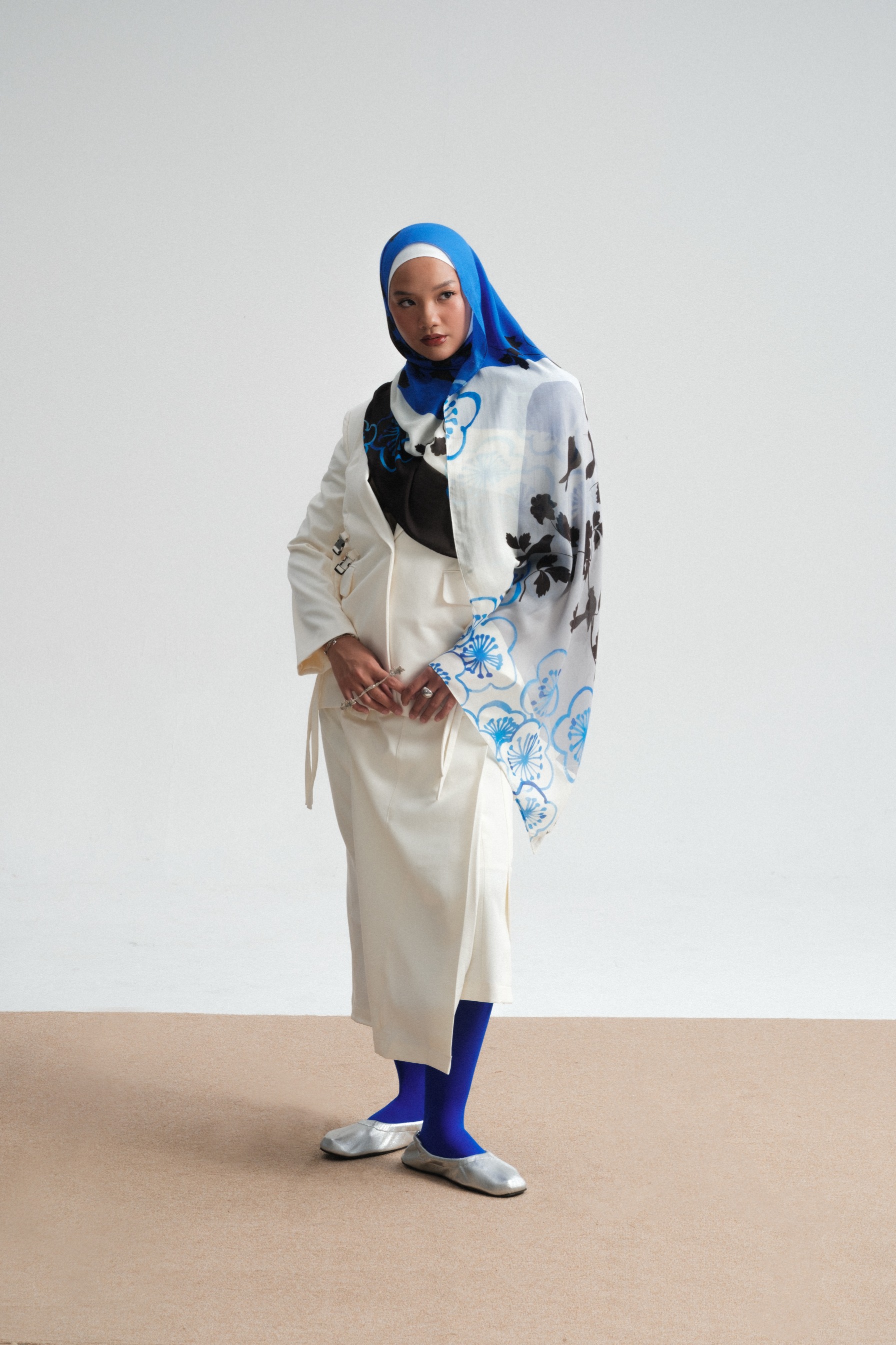 Floral Scarf Midnight Garden | Pashmina Printed Modals