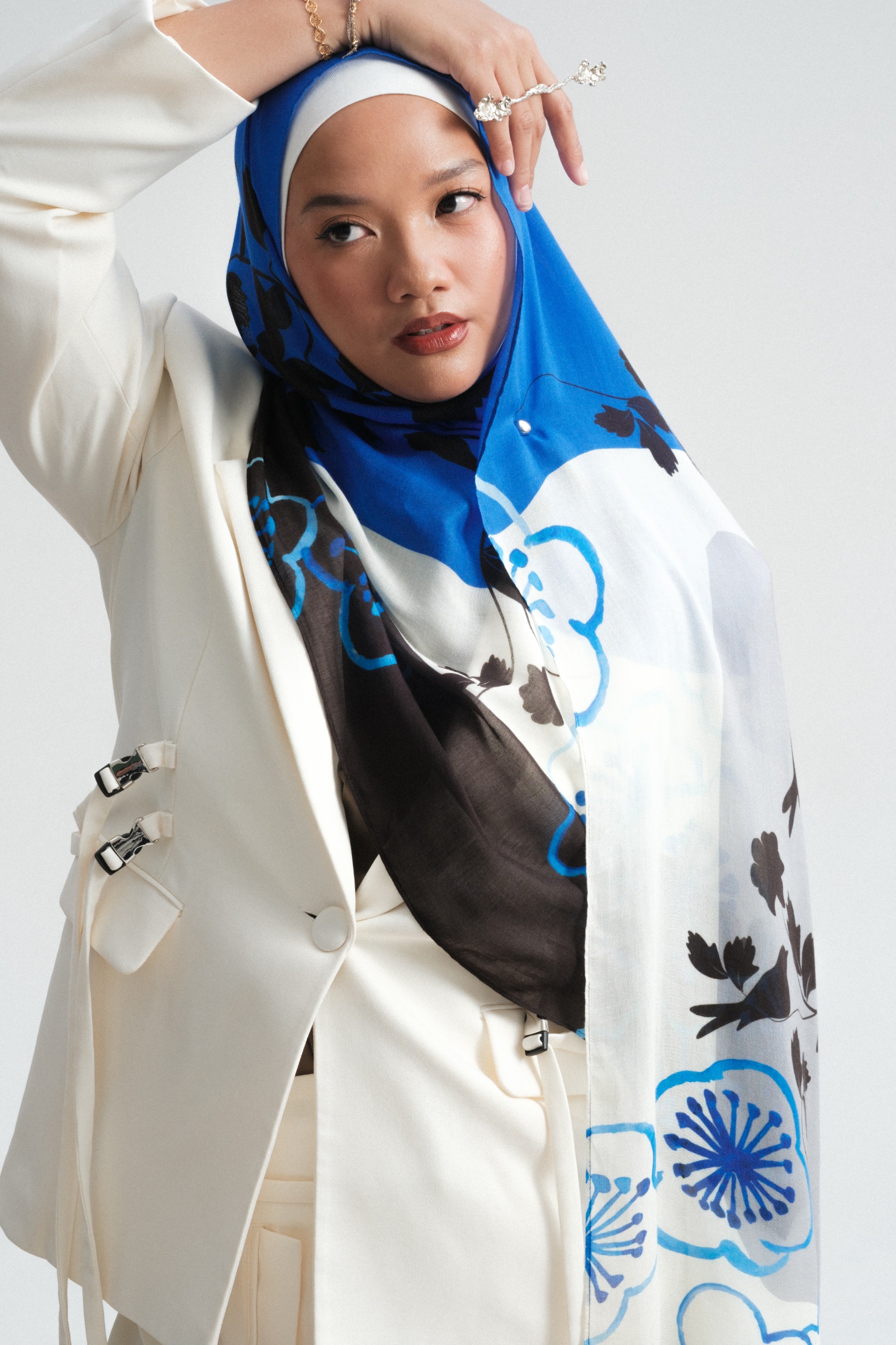 Floral Scarf Midnight Garden | Pashmina Printed Modals
