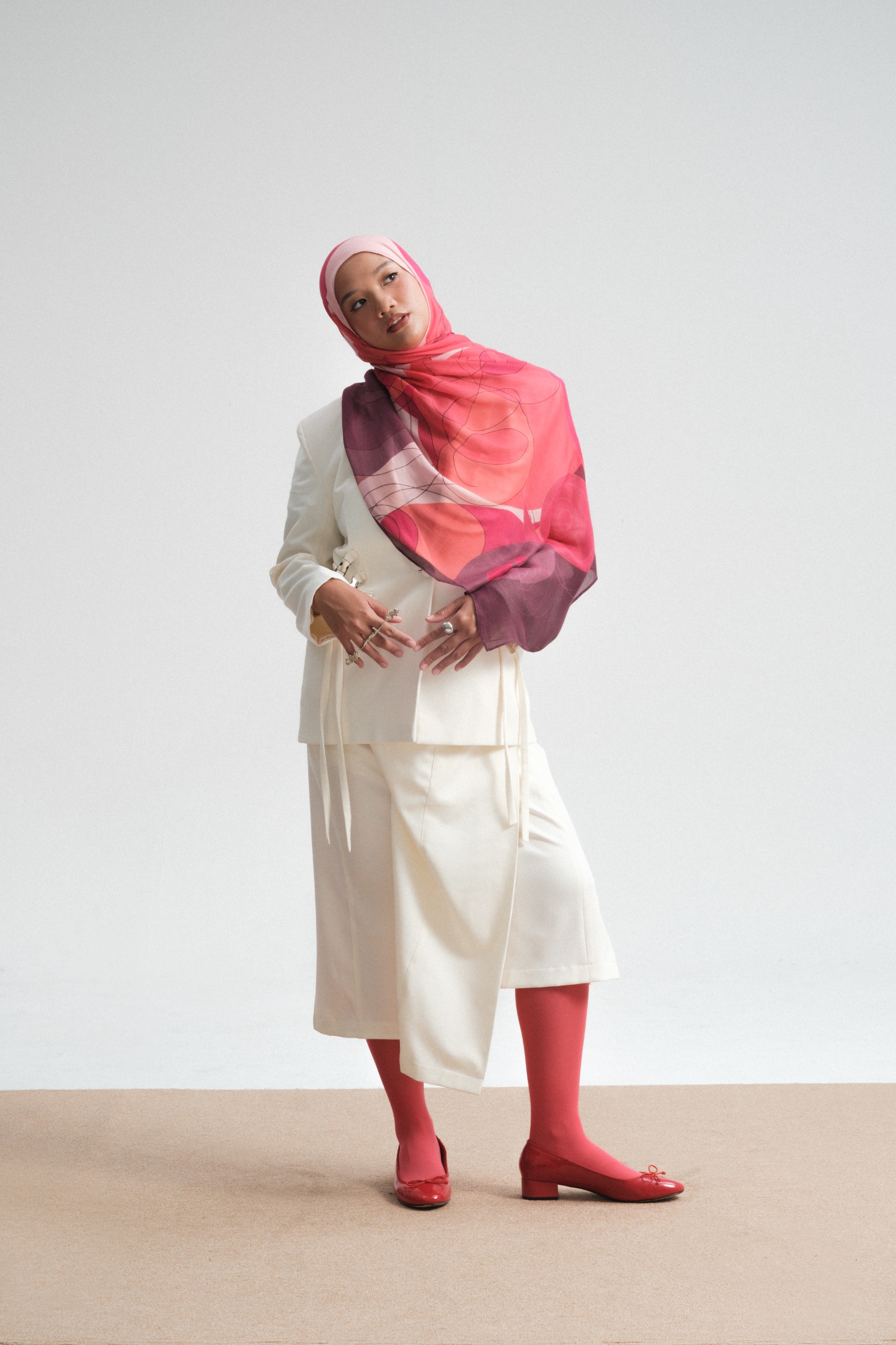 Floral Scarf Violet Rose | Pashmina Printed Modals
