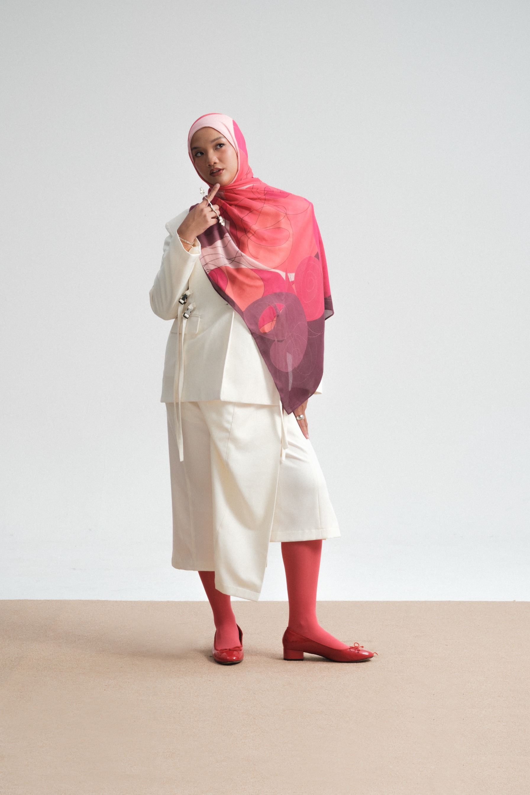Floral Scarf Violet Rose | Pashmina Printed Modals