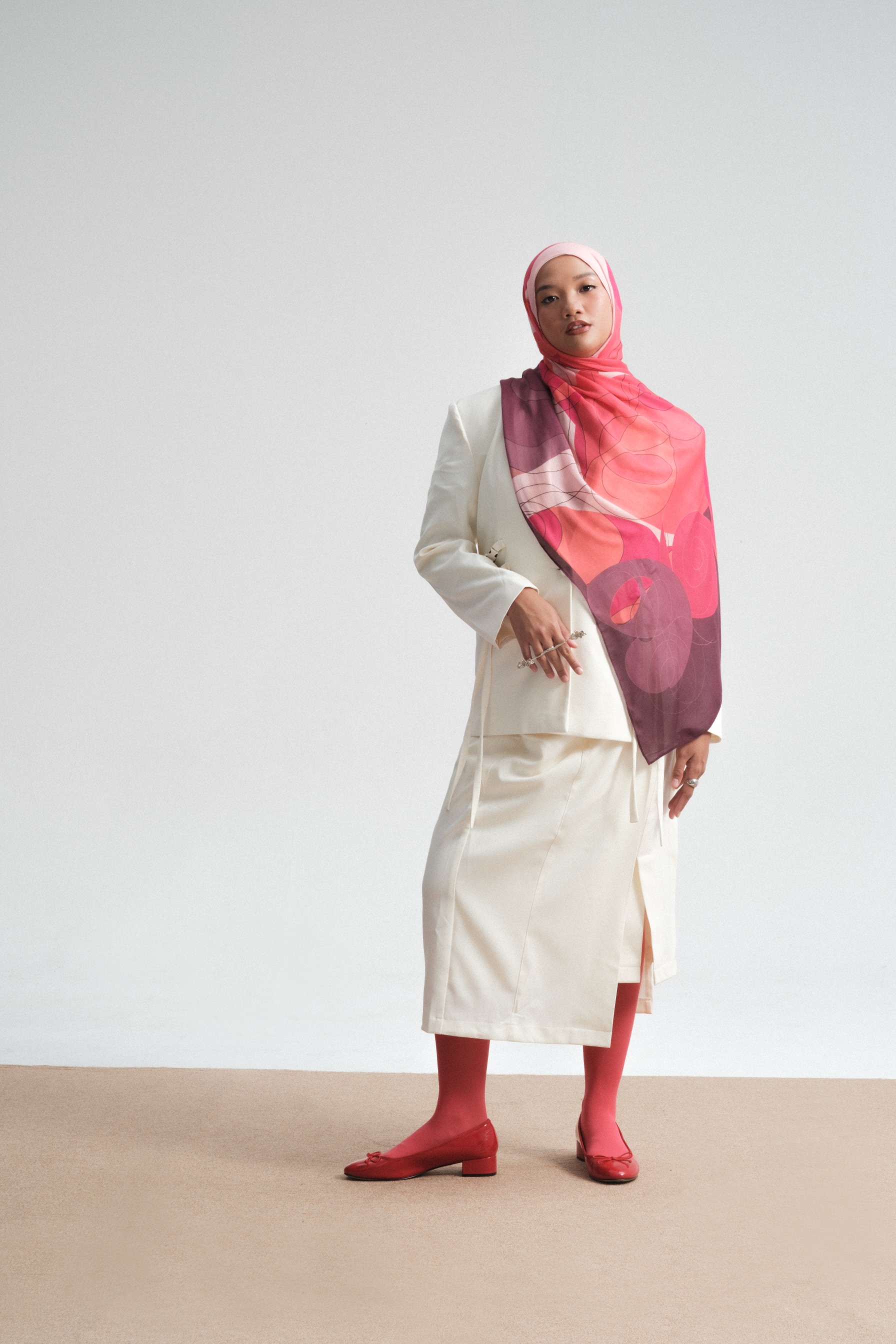 Floral Scarf Violet Rose | Pashmina Printed Modals