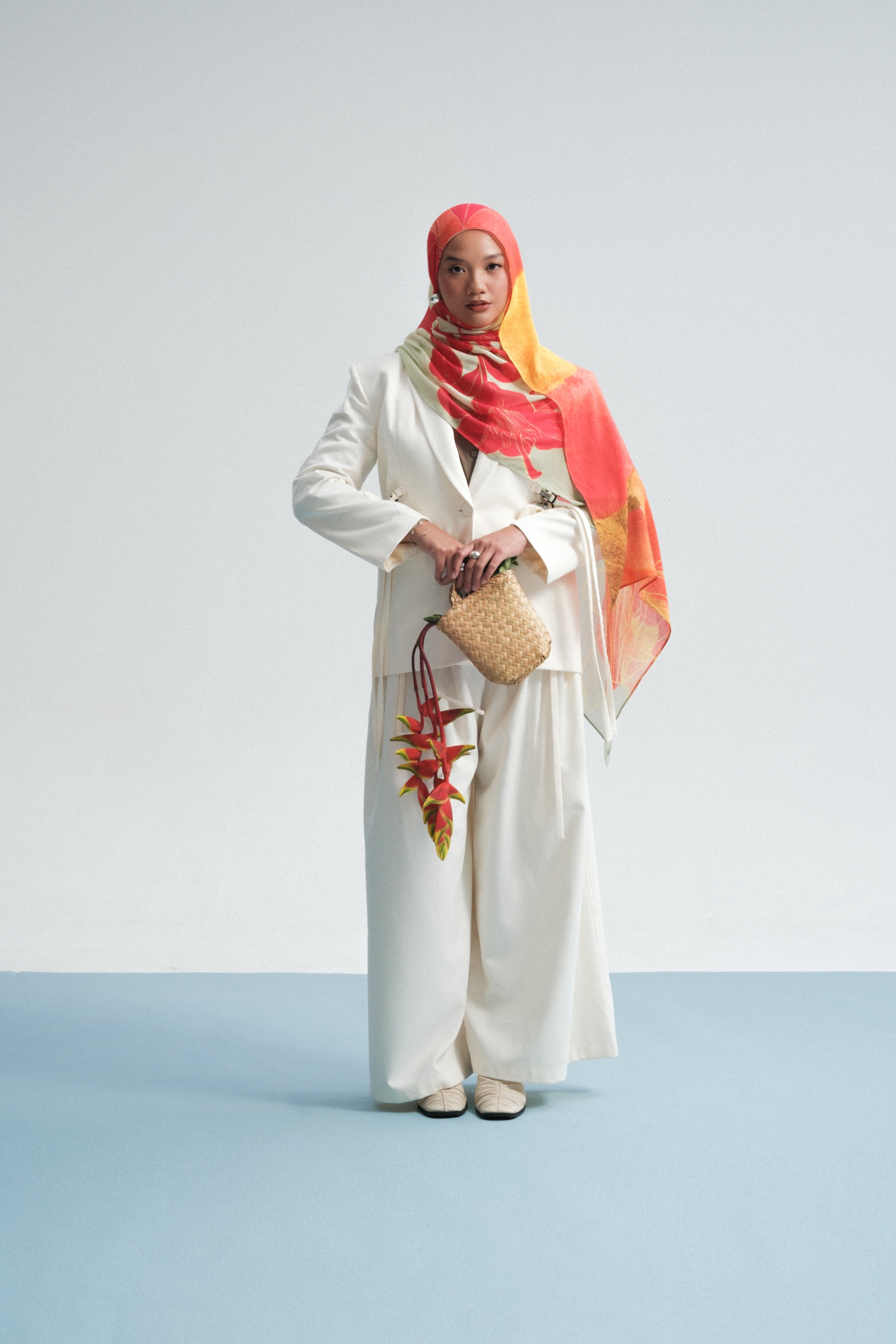 Floral Scarf Red Hibiscus | Pashmina Printed Modals