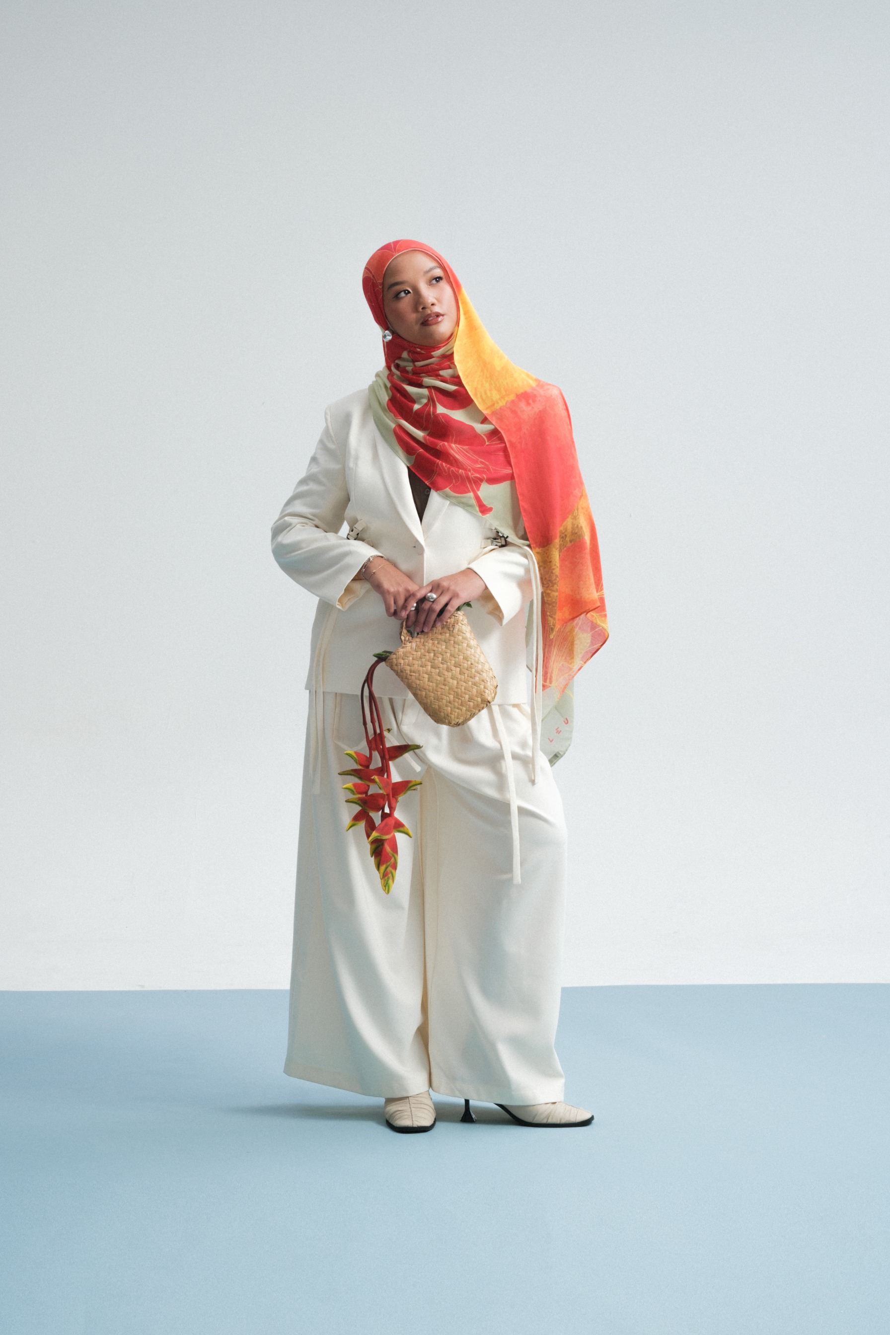 Floral Scarf Red Hibiscus | Pashmina Printed Modals
