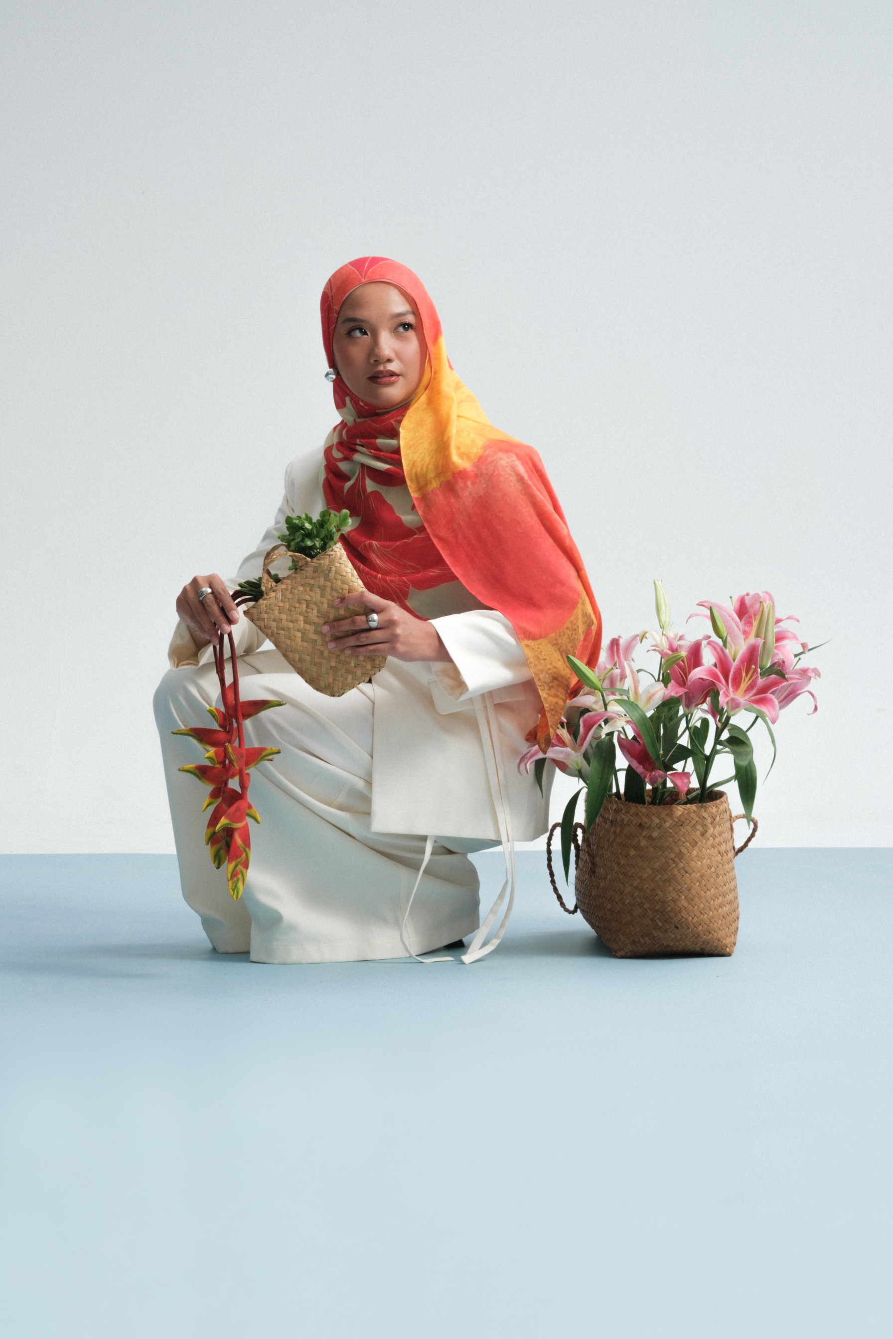 Floral Scarf Red Hibiscus | Pashmina Printed Modals