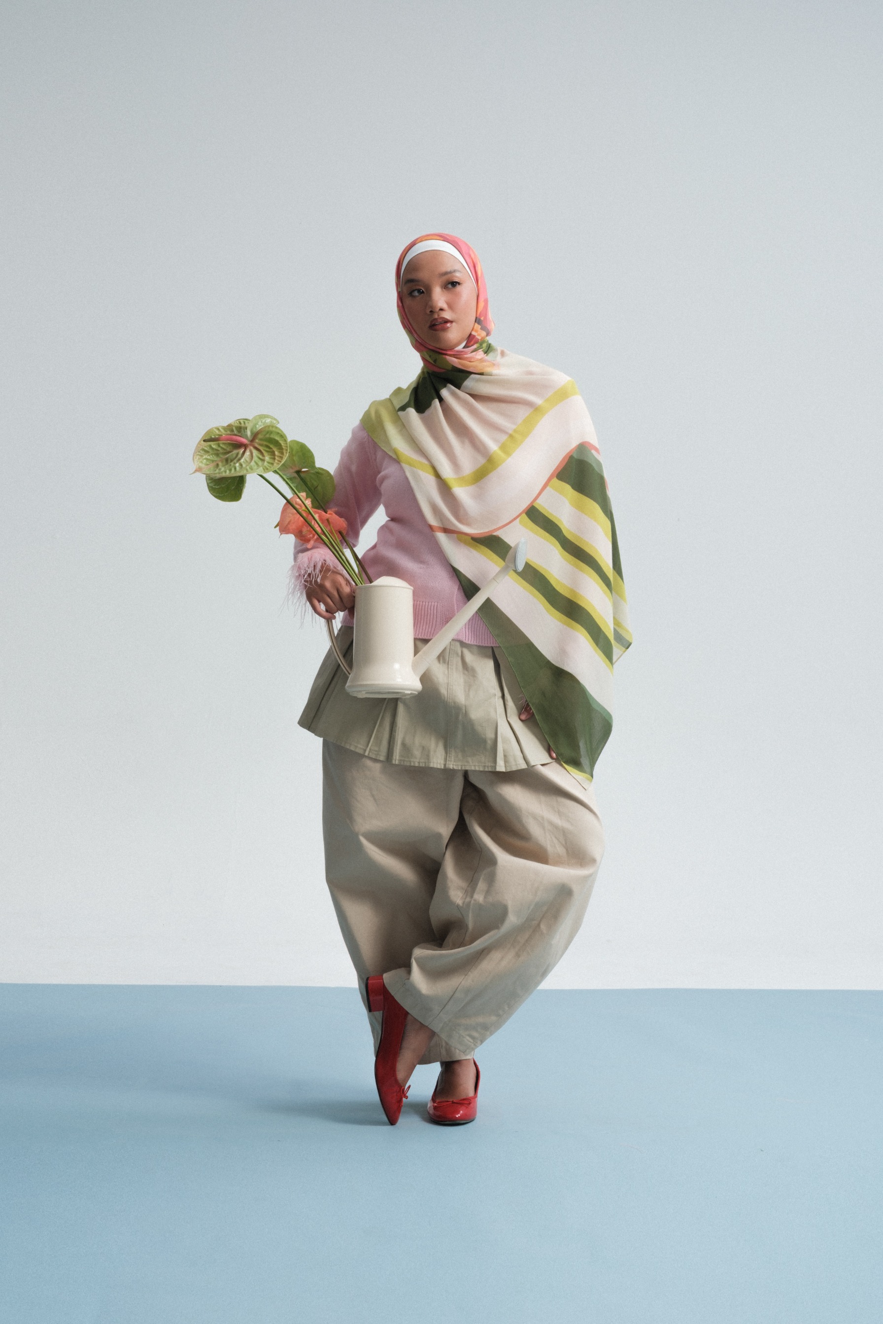 Floral Scarf Botanical Leaves | Pashmina Printed Modals