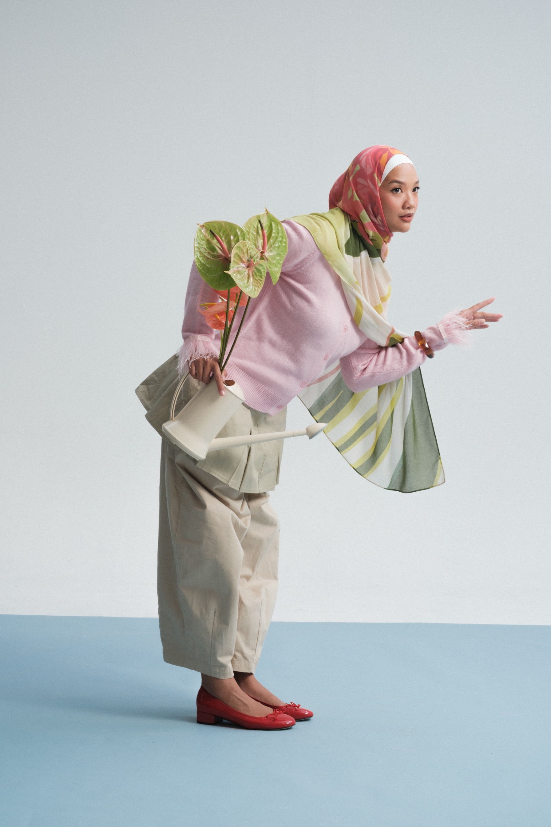 Floral Scarf Botanical Leaves | Pashmina Printed Modals