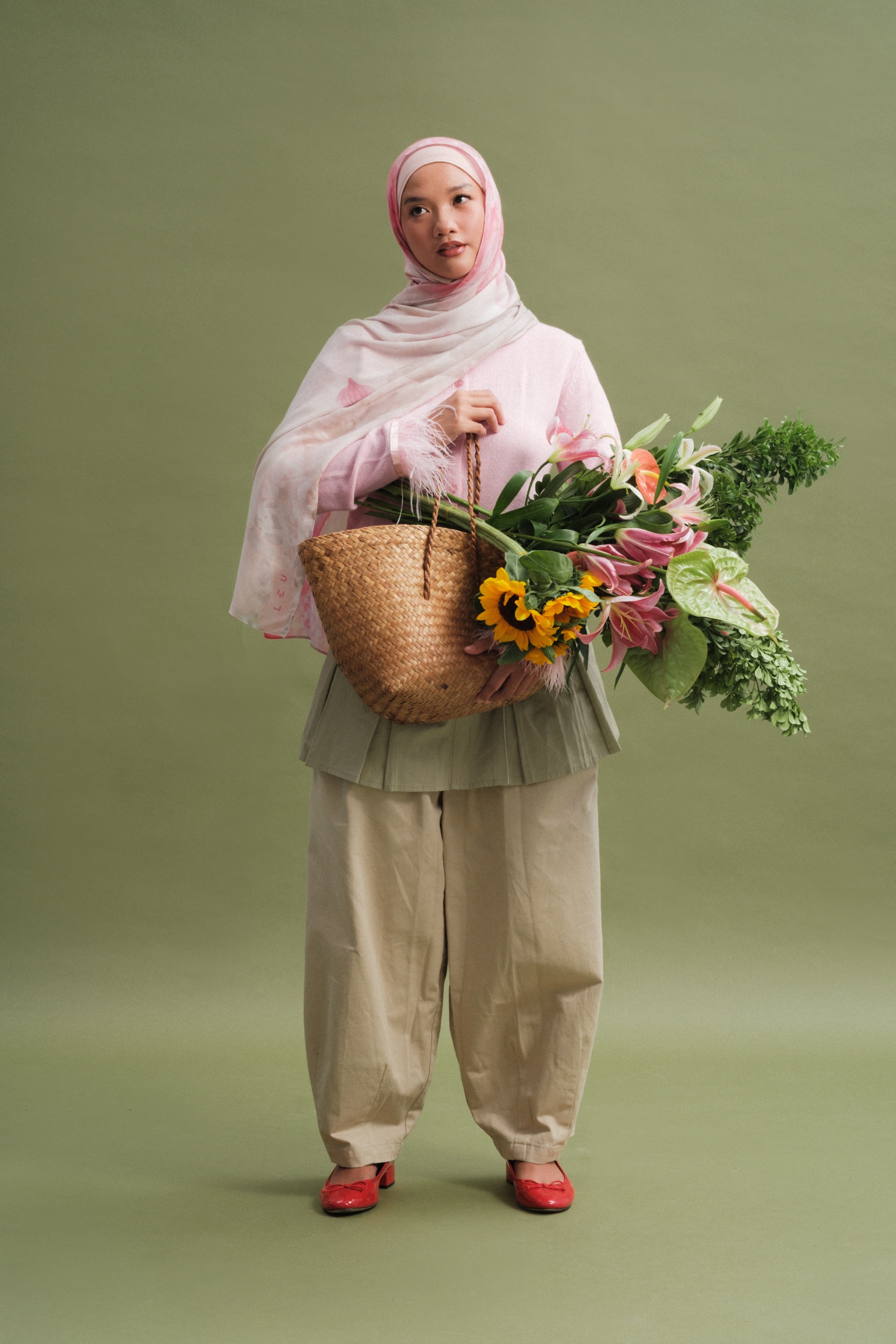 Floral Scarf Painted Dahlia | Pashmina Printed Modals