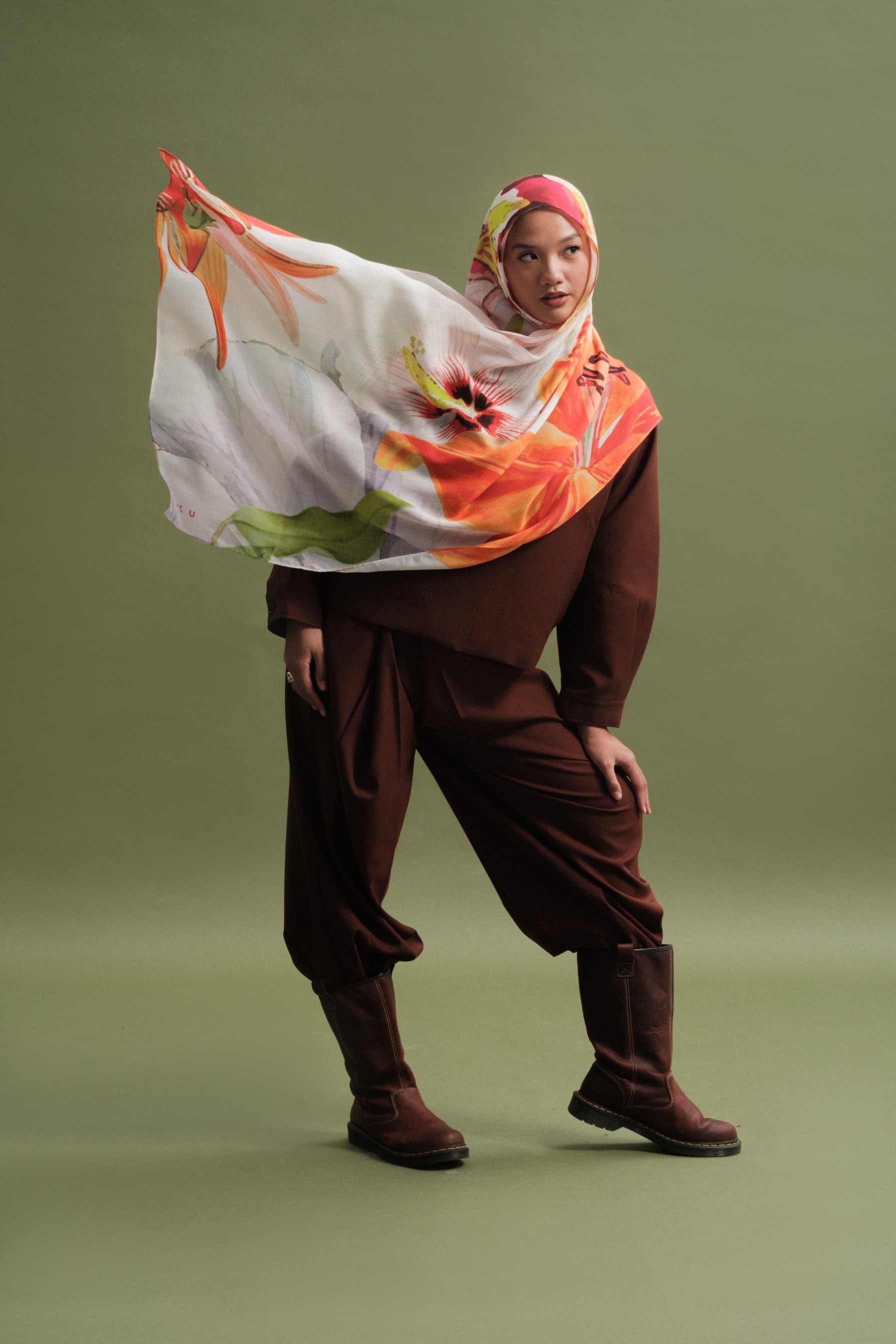 Floral Scarf Tropical Lily | Pashmina Printed Modals