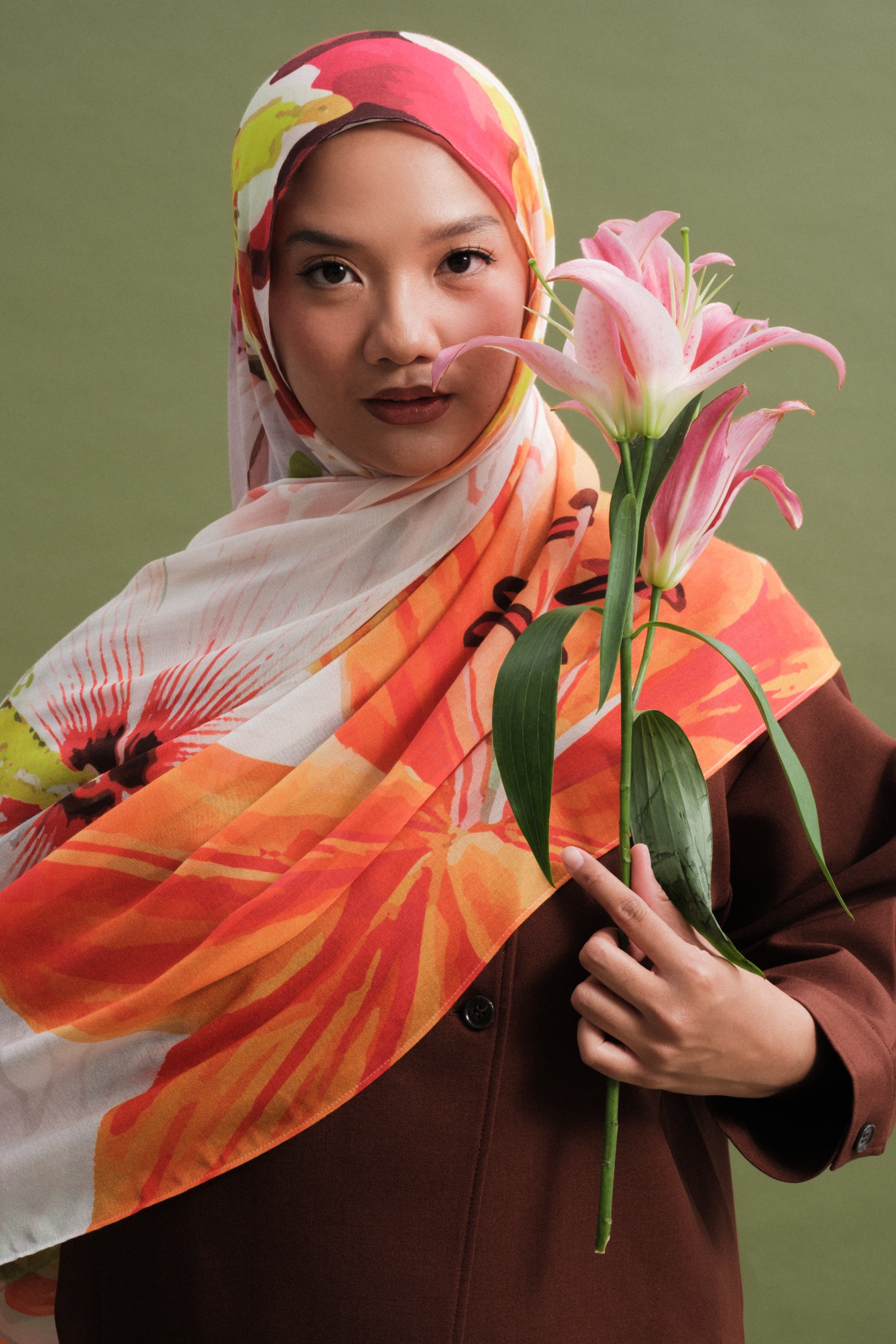Floral Scarf Tropical Lily | Pashmina Printed Modals