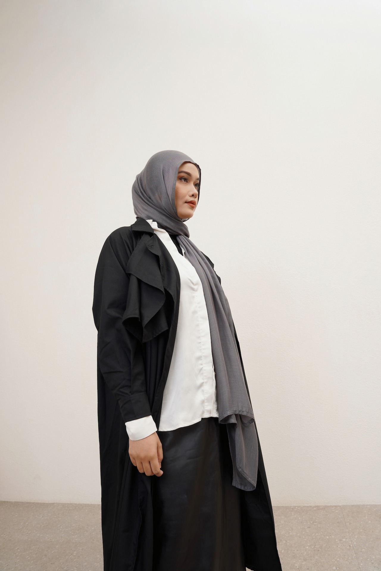 Nema Deep Charcoal Grey | Pashmina Viscose