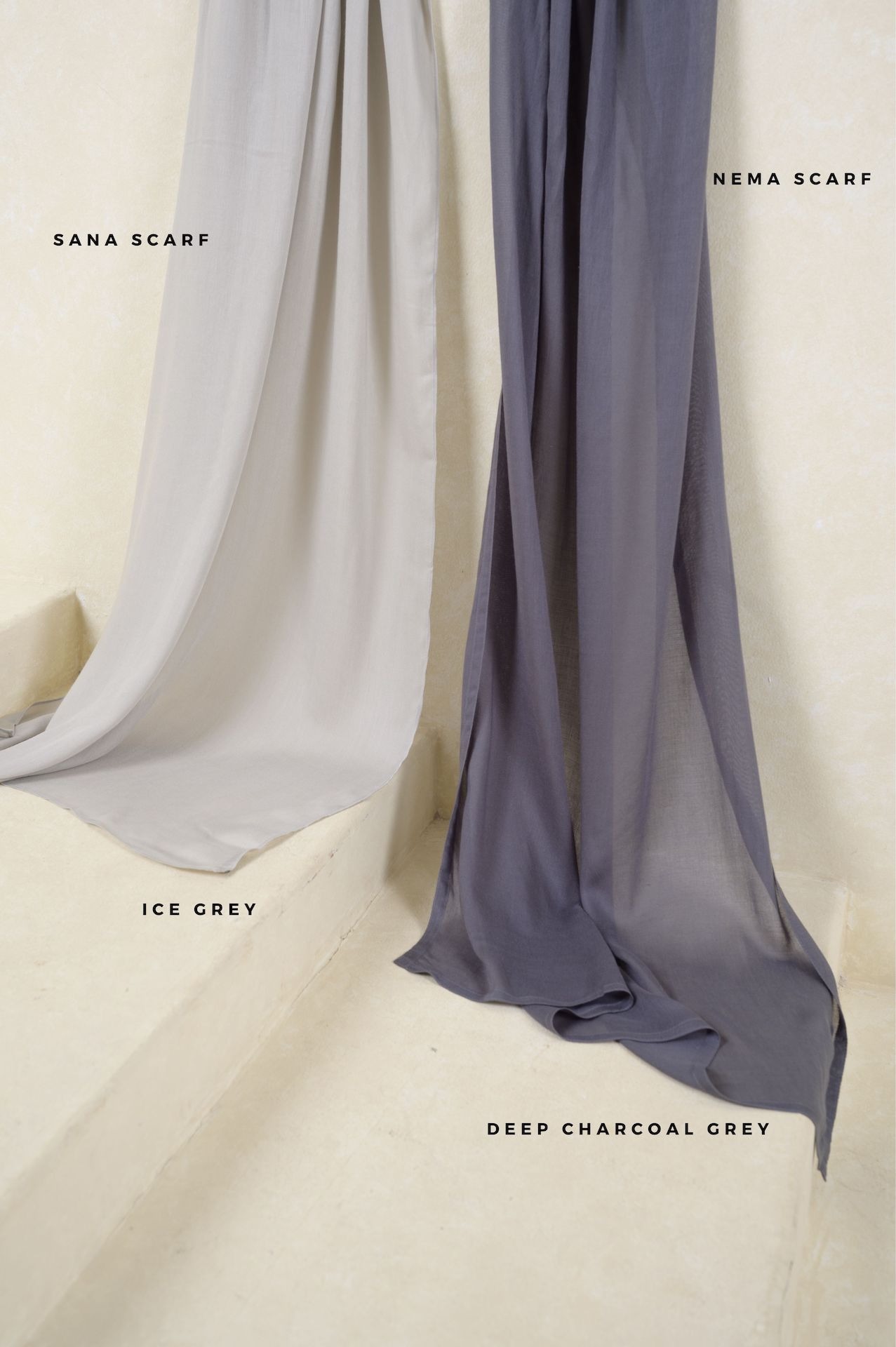 Nema Deep Charcoal Grey | Pashmina Viscose